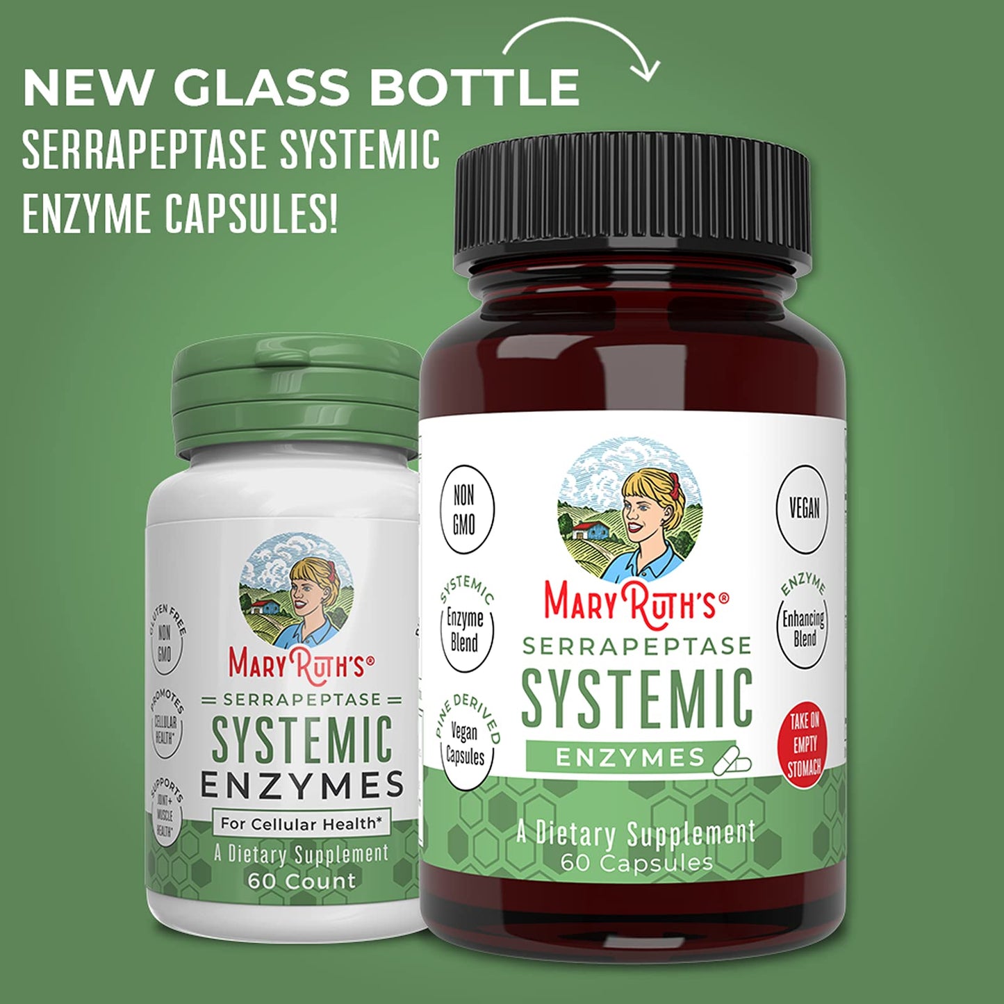 MaryRuth's Serrapeptase Enzymes Capsules, 60 Count