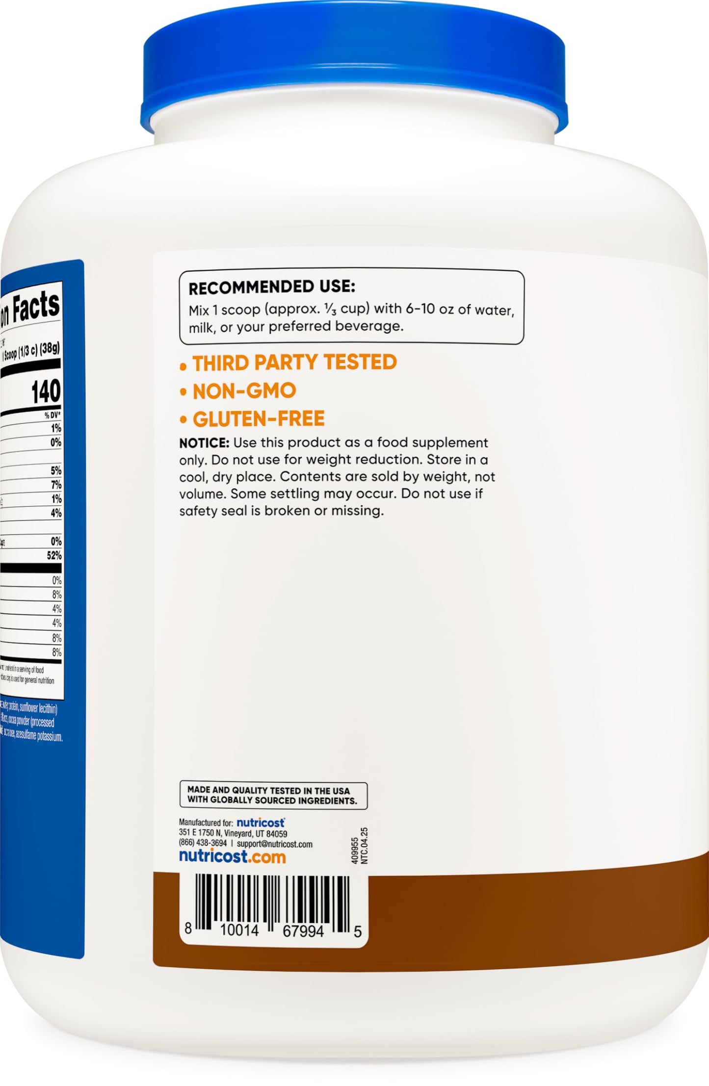 Nutricost Whey Protein Isolate Powder (Mocha), 80 Servings