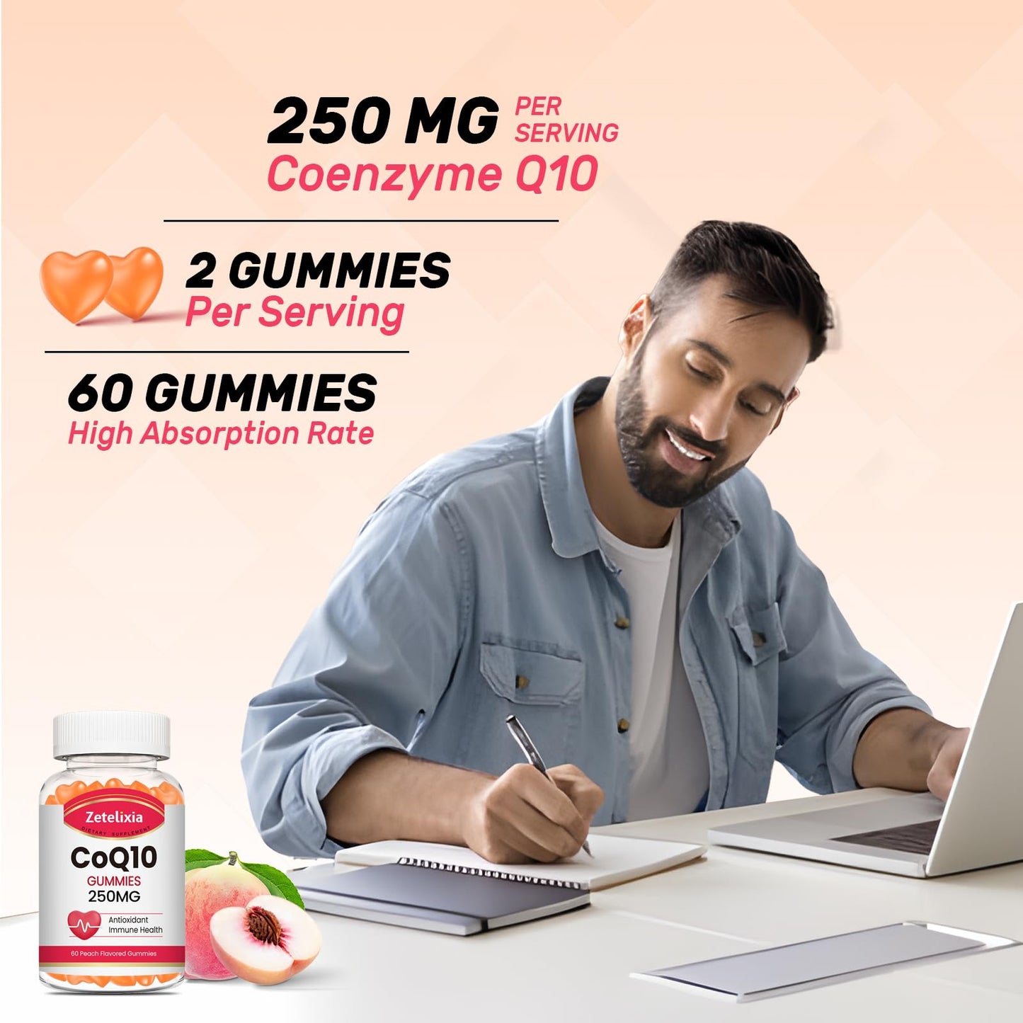 Zetelixia CoQ10 Gummies 60 Count