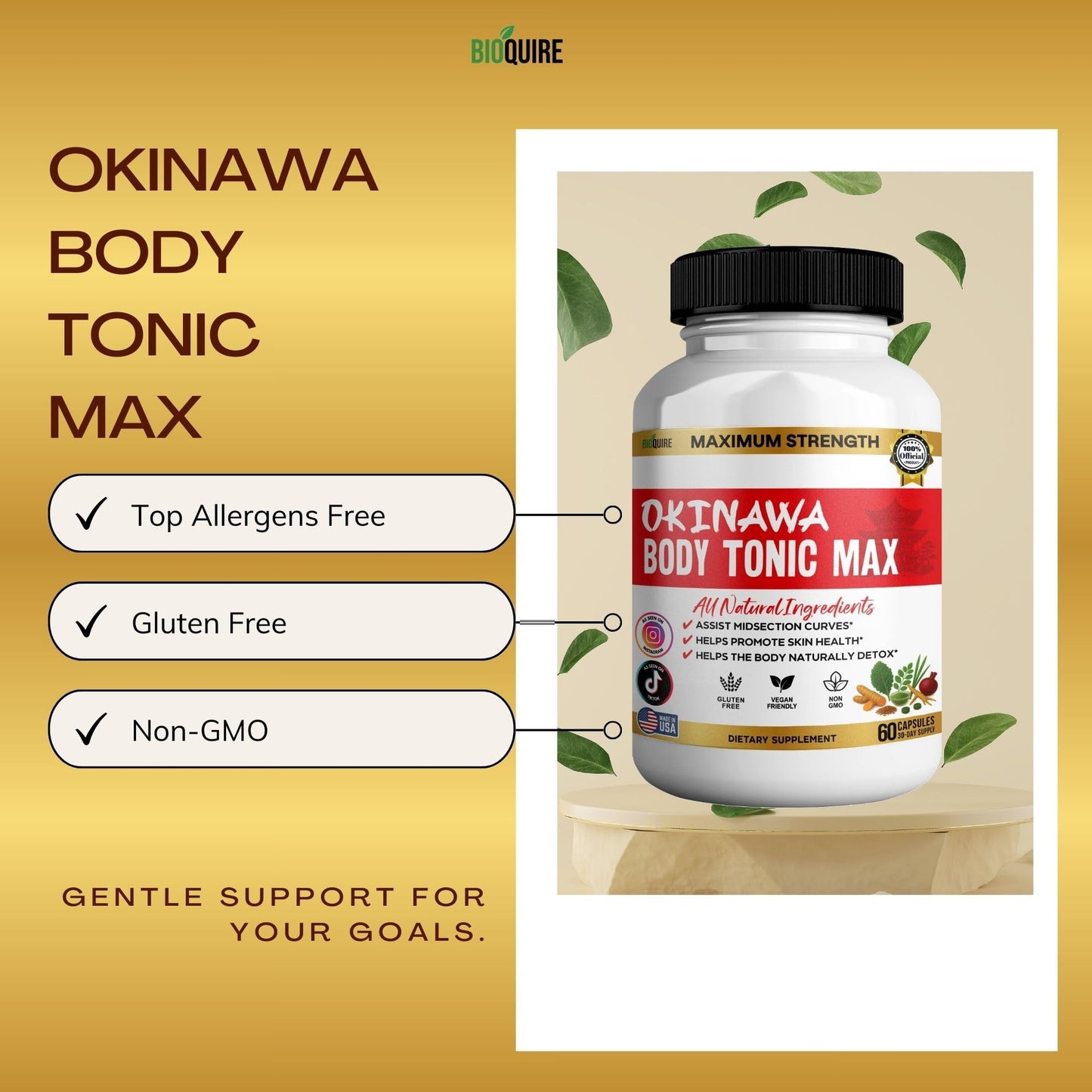 BIOQUIRE Okinawa Body Tonic Max Capsules, 60-Count