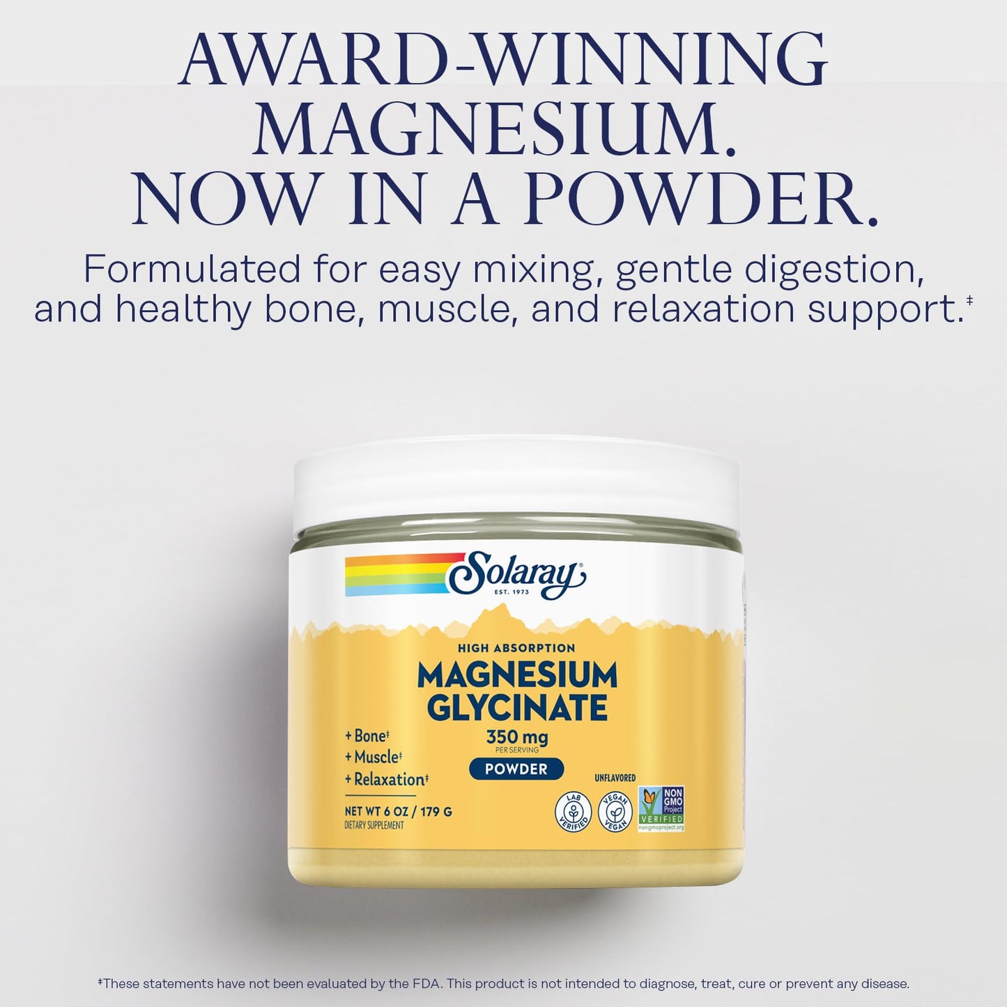 SOLARAY Magnesium Glycinate Powder and Vitamin D3 K2 Bundle, 6oz/60ct