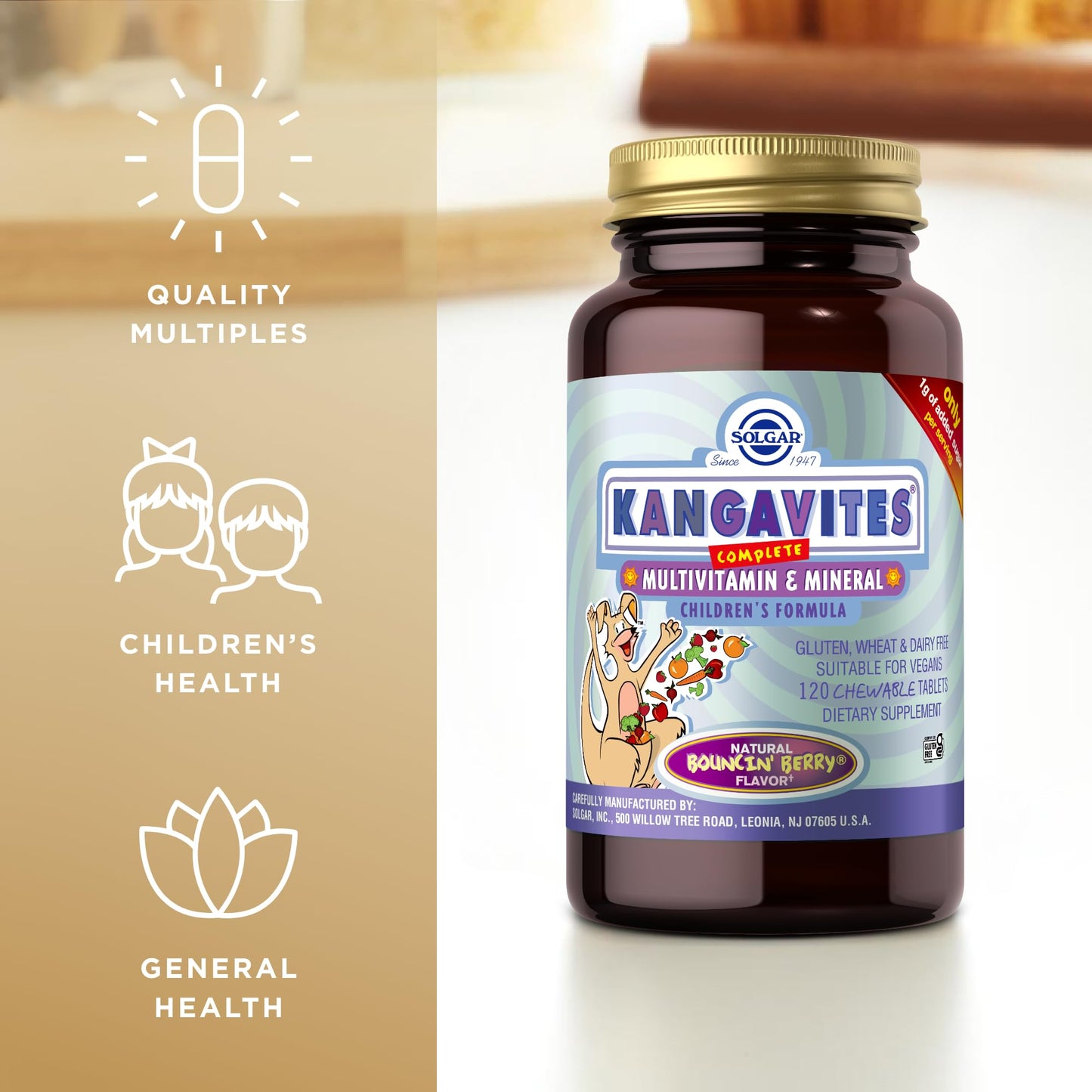 Solgar Kangavites Multivitamin and Mineral Chewable Tablets 120 Count