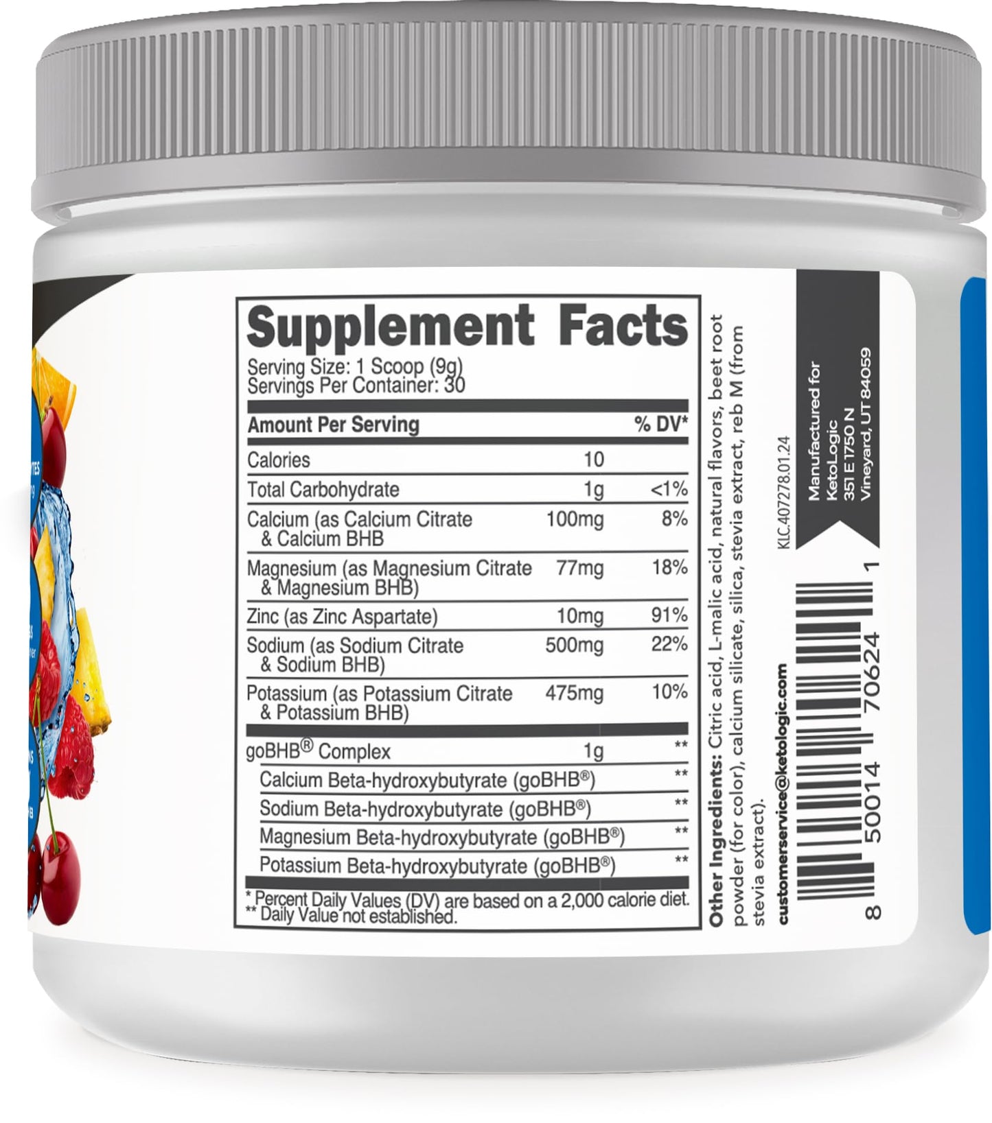 Ketologic Keto Electrolyte Powder 9.1 Ounce