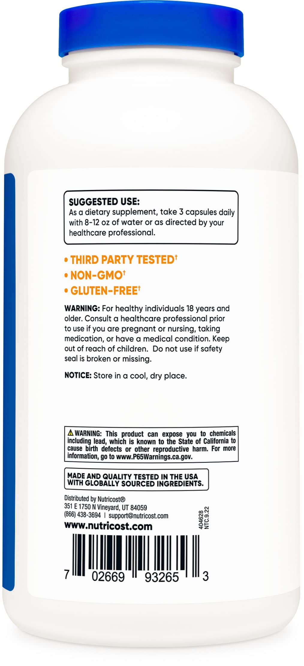 Nutricost Psyllium Husk 1500mg Capsule, 500 Capsules, Pack of 3