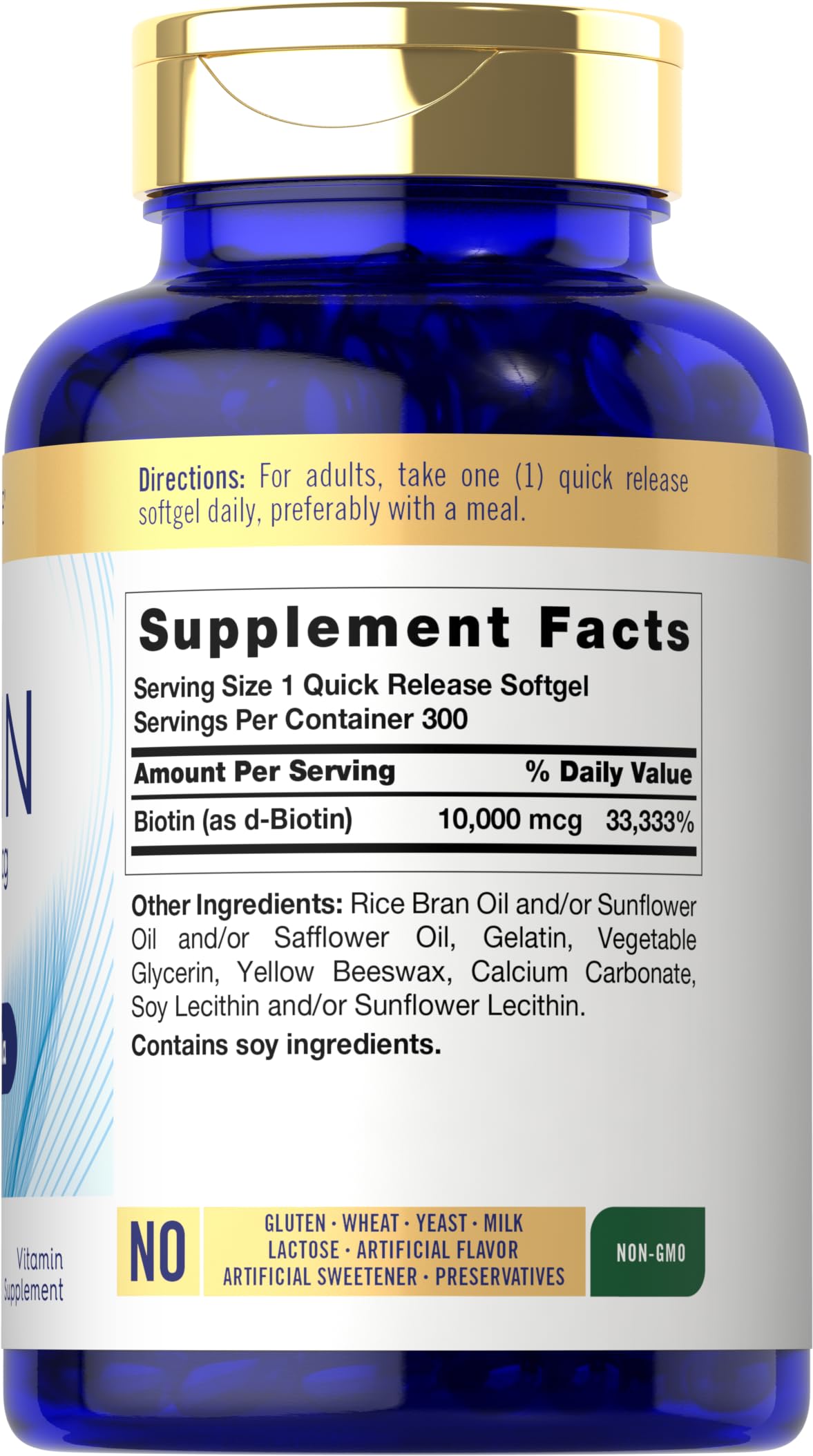 Carlyle Biotin 10000mcg Softgels, 300 Count