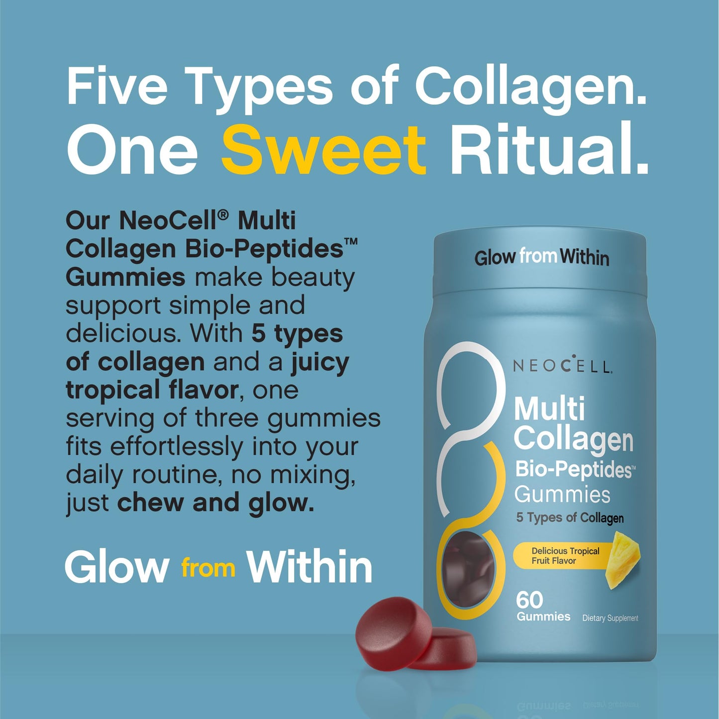 NeoCell Multi Collagen Bio-Peptides Gummies 60 Count