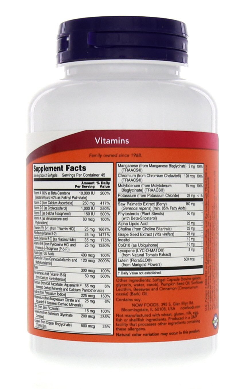 NOW Foods Adam Men's Multivitamin Softgels 180 Count