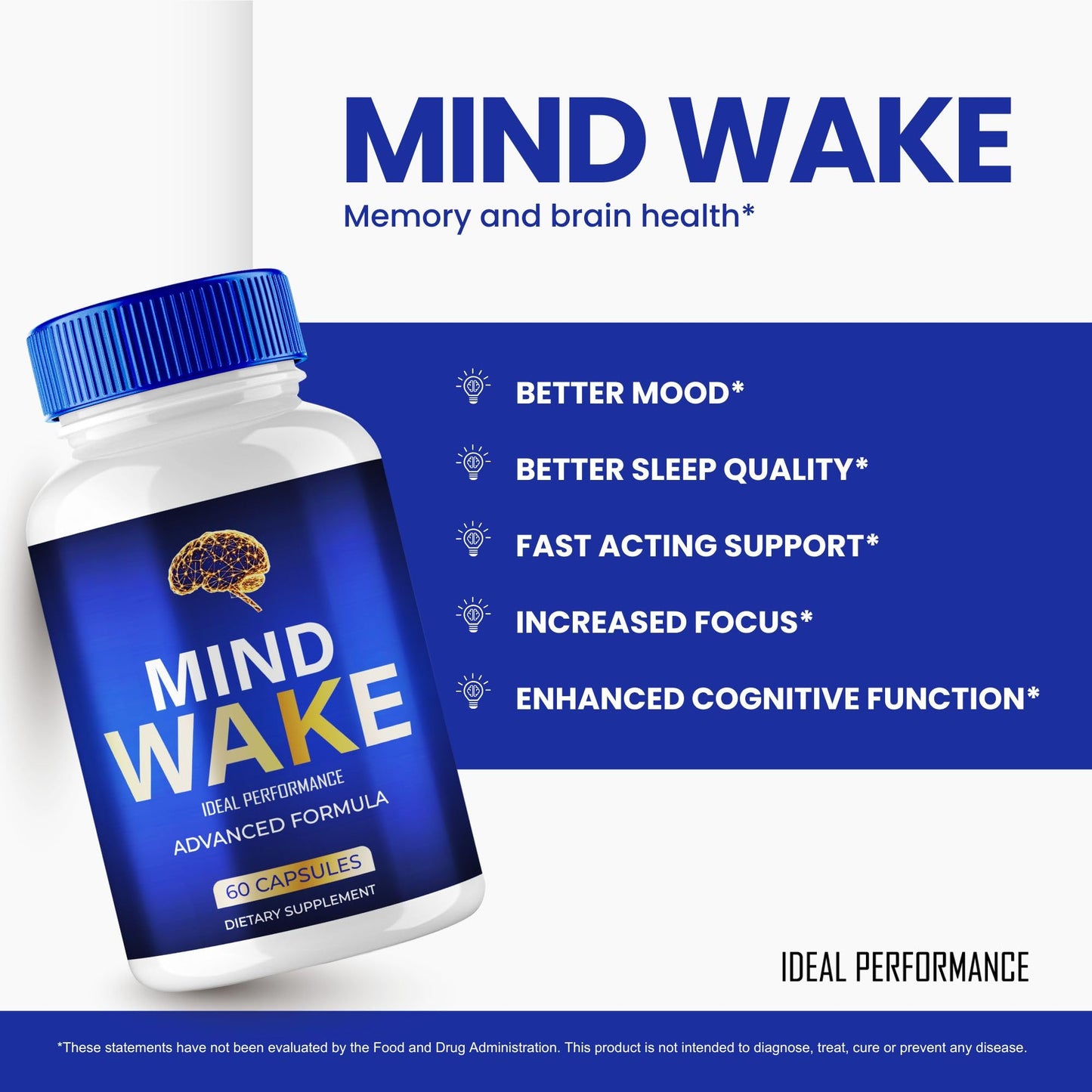 IDEAL PERFORMANCE Mind Wake Capsules 120 Capsules