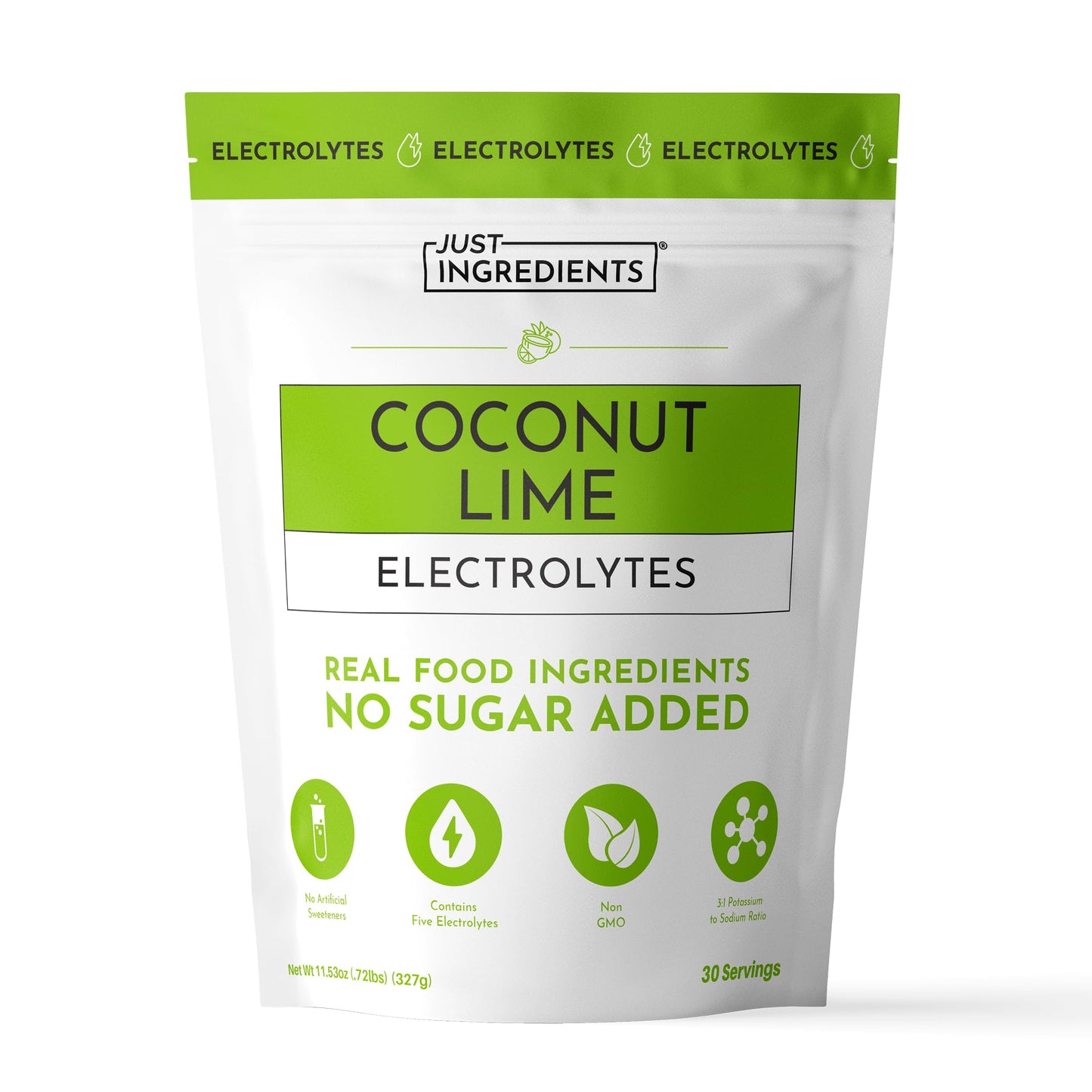 JUST INGREDIENTS Coconut Lime Electrolyte Powder 30 Servings