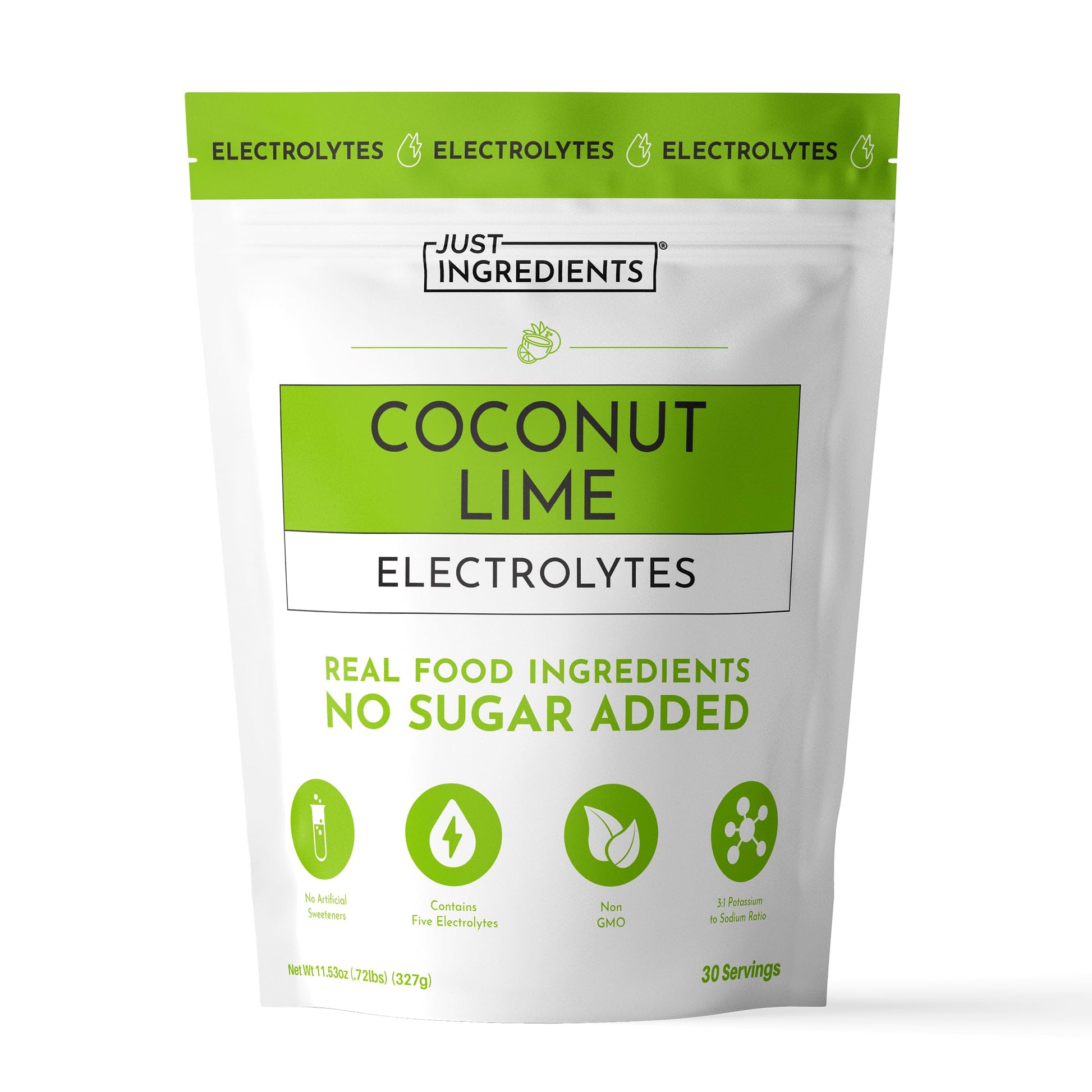 JUST INGREDIENTS Coconut Lime Electrolyte Powder 30 Servings