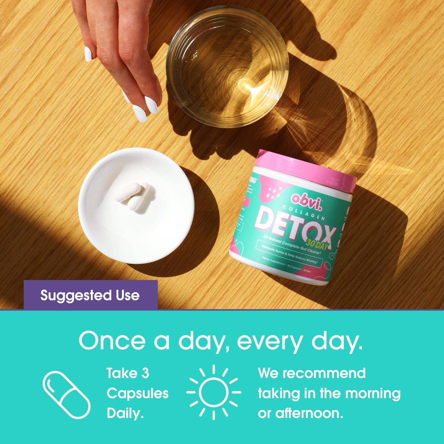 Obvi Detox Colon Cleanse Supplement Capsule, 90 Count