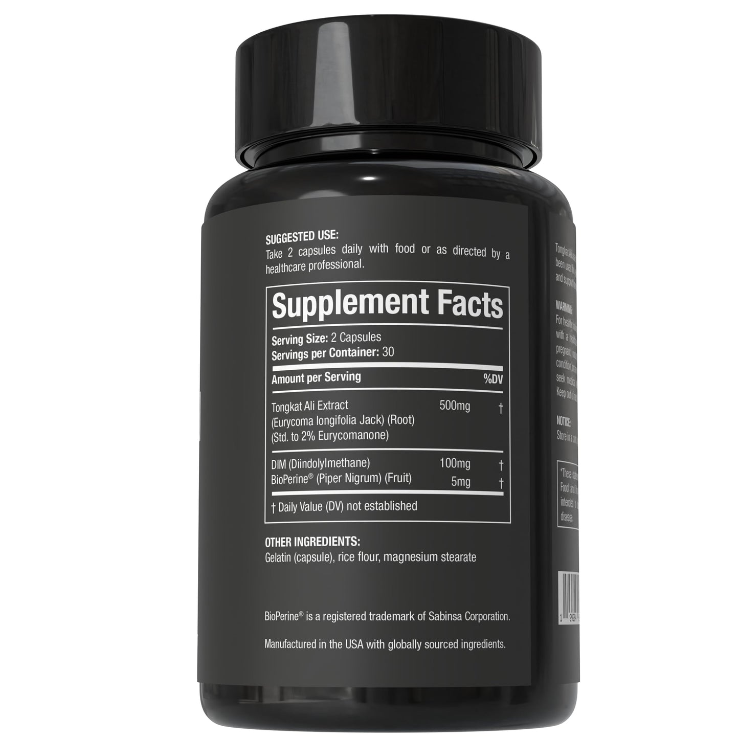 STACKED LAB Tongkat Ali for Men – 500mg Longjack Extract Standardized to 2% Eurycomanone | Supports Strength, Vitality & Hormone Balance | With DIM & BioPerine | 60 Capsules