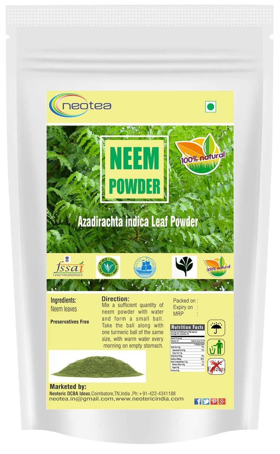 neotea Neem Leaf Powder 1 Ounce