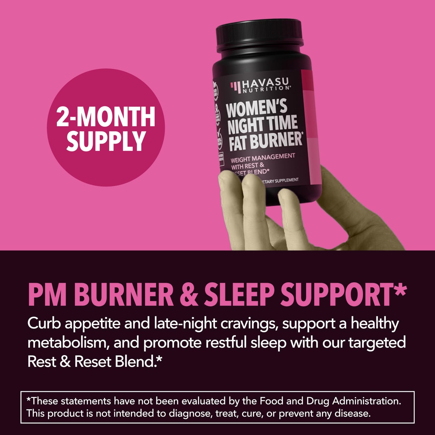 HAVASU NUTRITION Night Time Fat Burner for Women Capsules 60 Count
