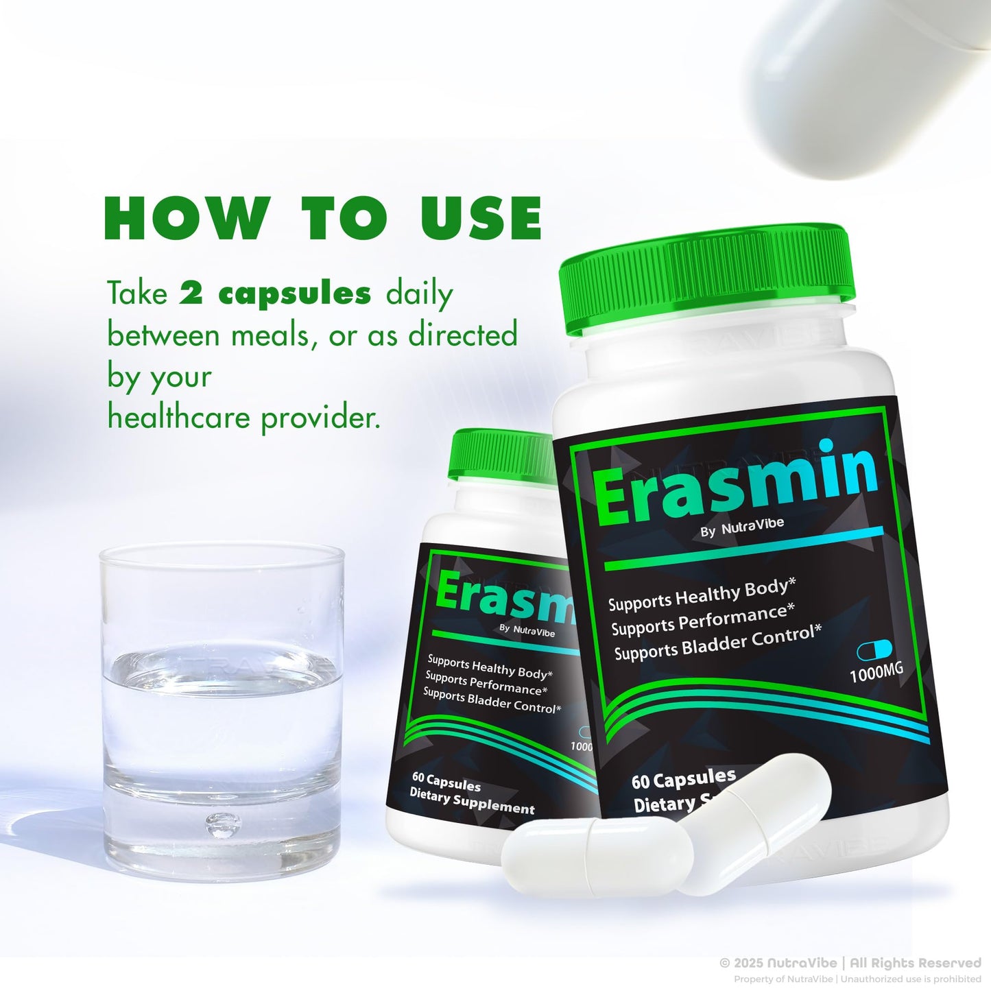 NutraVibe Erasmin Prostate & Bladder Health Capsule, 120 Capsules