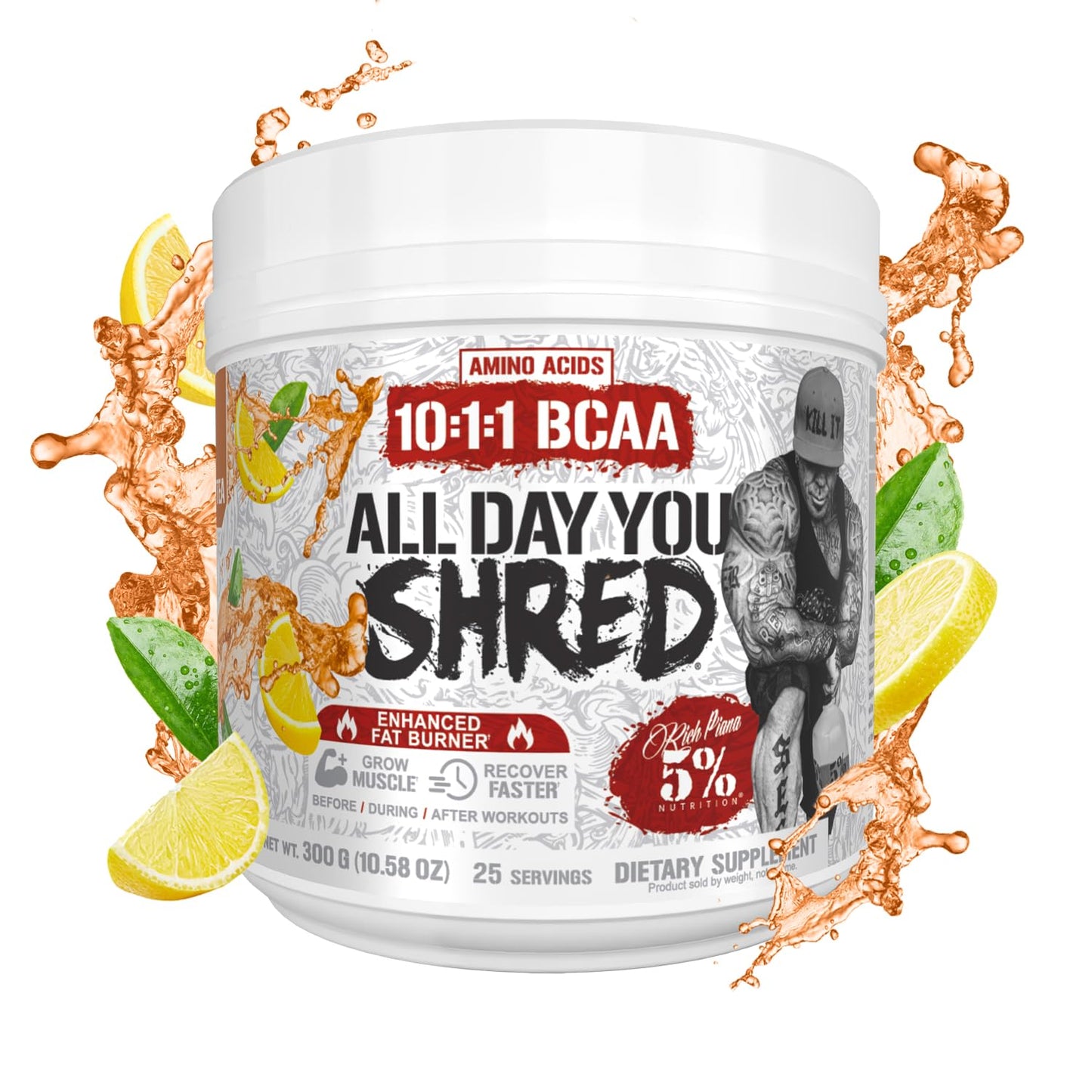 5% Nutrition AllDayYou Shred BCAA Powder 9.96 Ounce