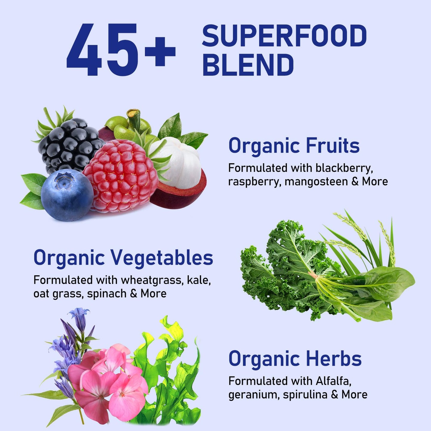 Tyillo Super Greens Powder with Chlorella & Spirulina 18 Servings