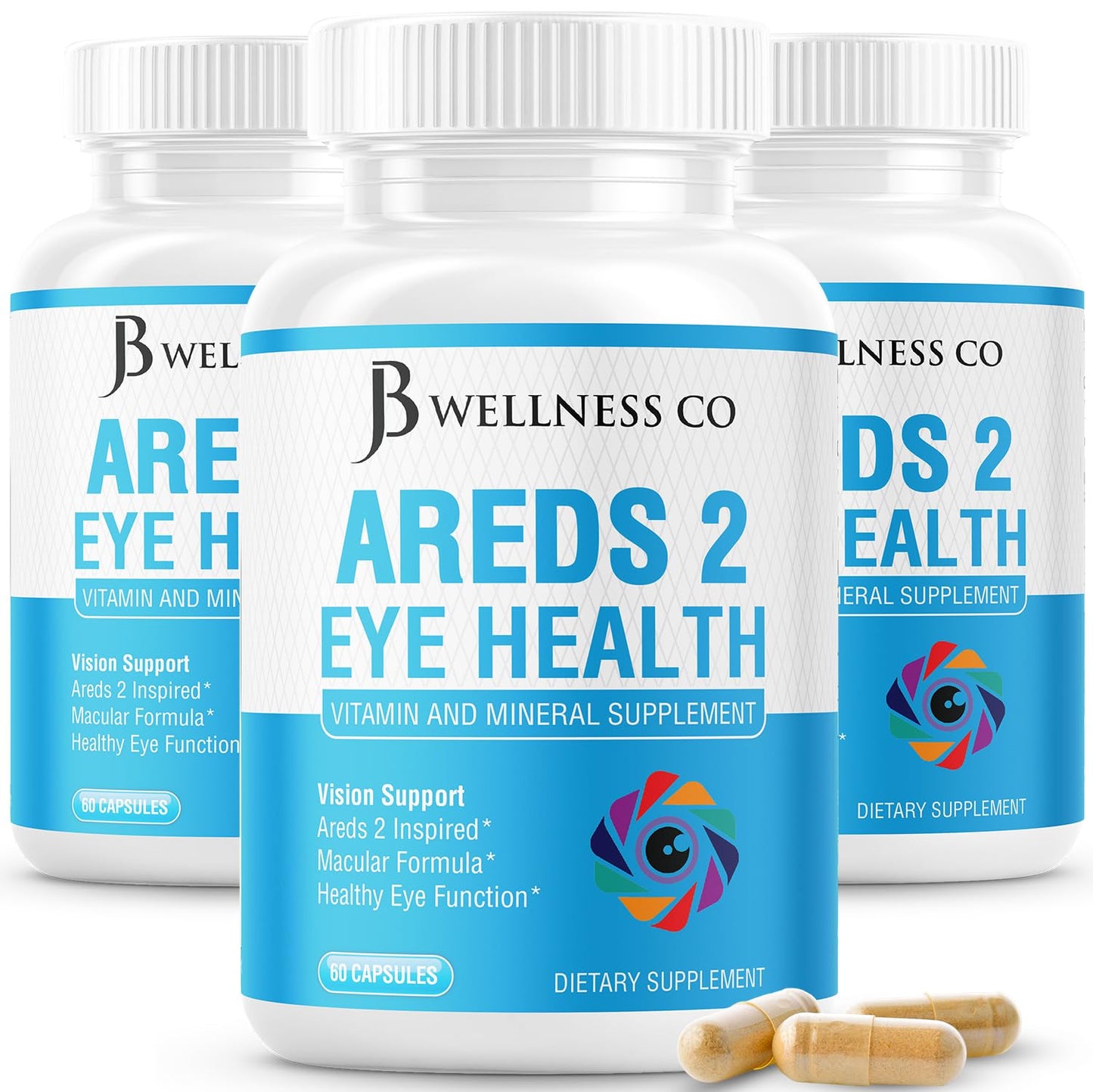 JB Wellness Co AREDS 2 Eye Vitamin & Mineral Supplement Capsule 180 Count