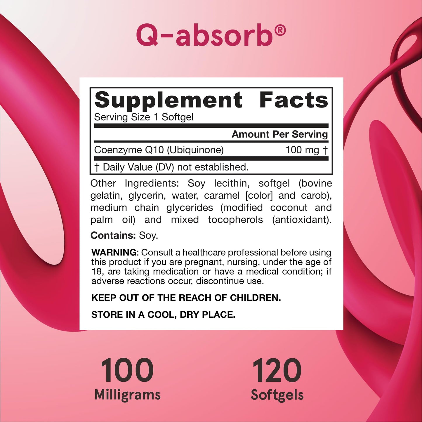 Jarrow Formulas Q-absorb Ubiquinone Co-Q10 100 mg Softgel, 120 Softgels