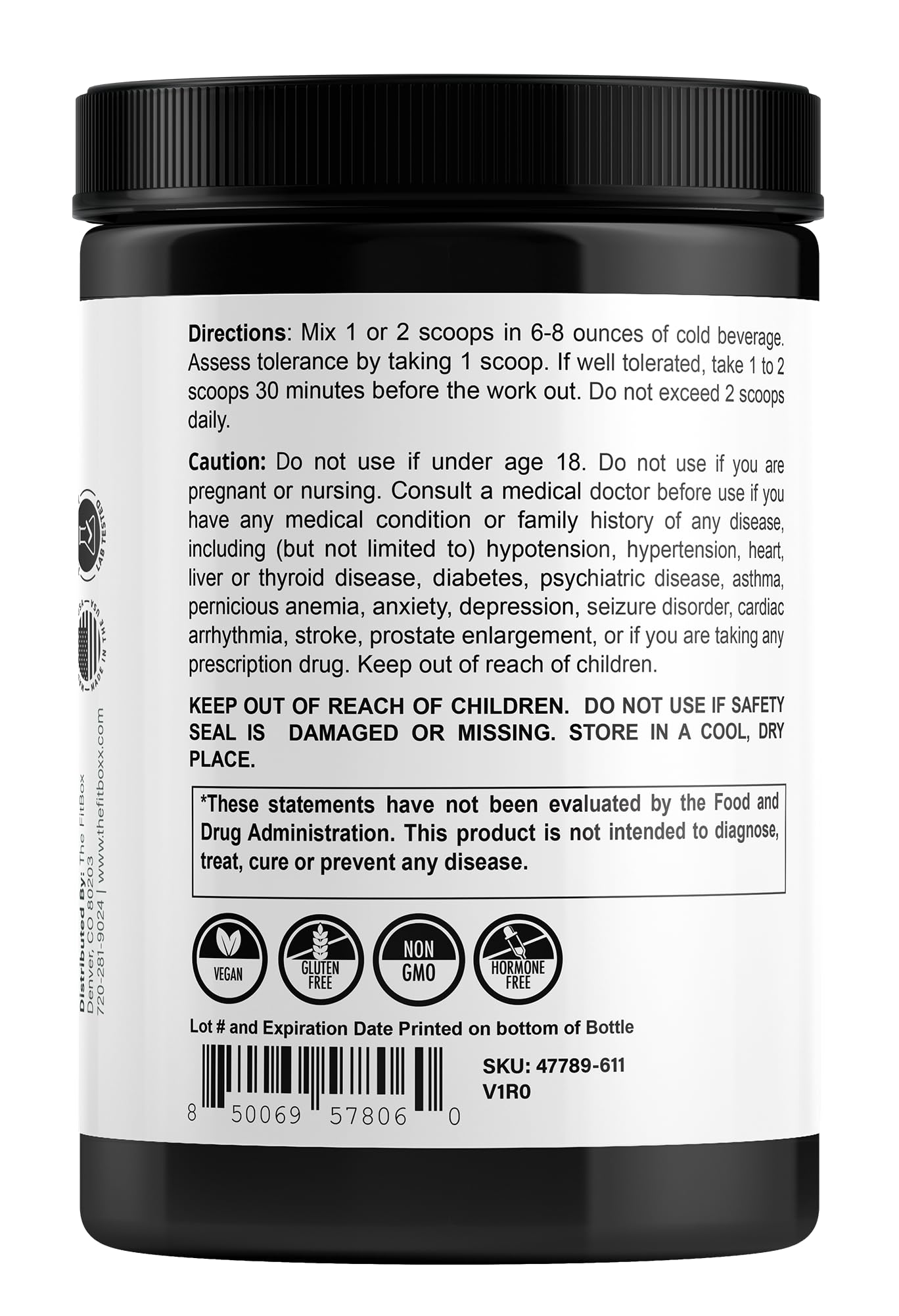 Fit Boxx FocusDrive Pre-Workout Powder 10.58 oz
