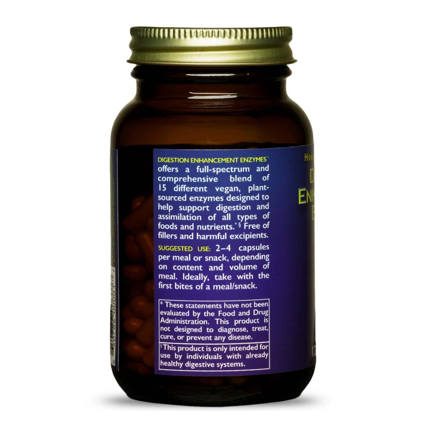 HealthForce SuperFoods Digestion Enhancement Enzymes All Natural Plant Sourced Enzyme Supplement, Capsules, 120 Count