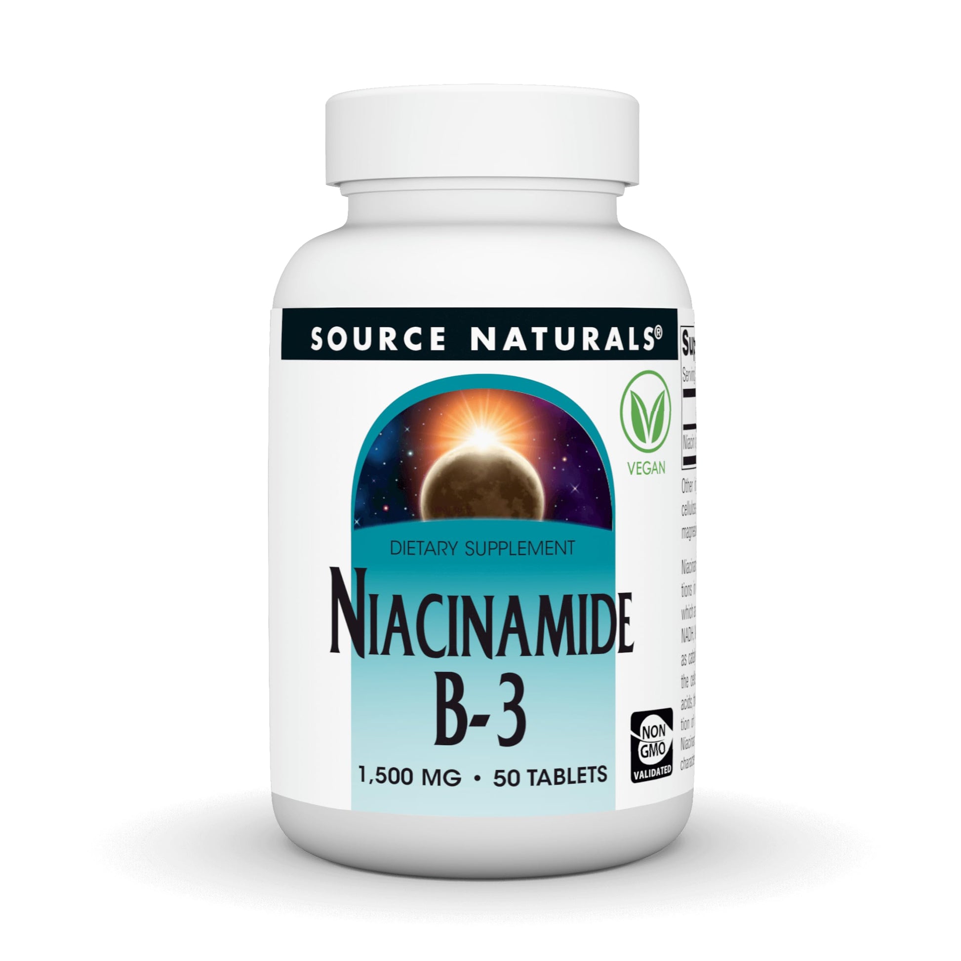 Source Naturals Niacinamide B-3, Vegan Vitamin B-3, 1500 mg, 100 Tablets