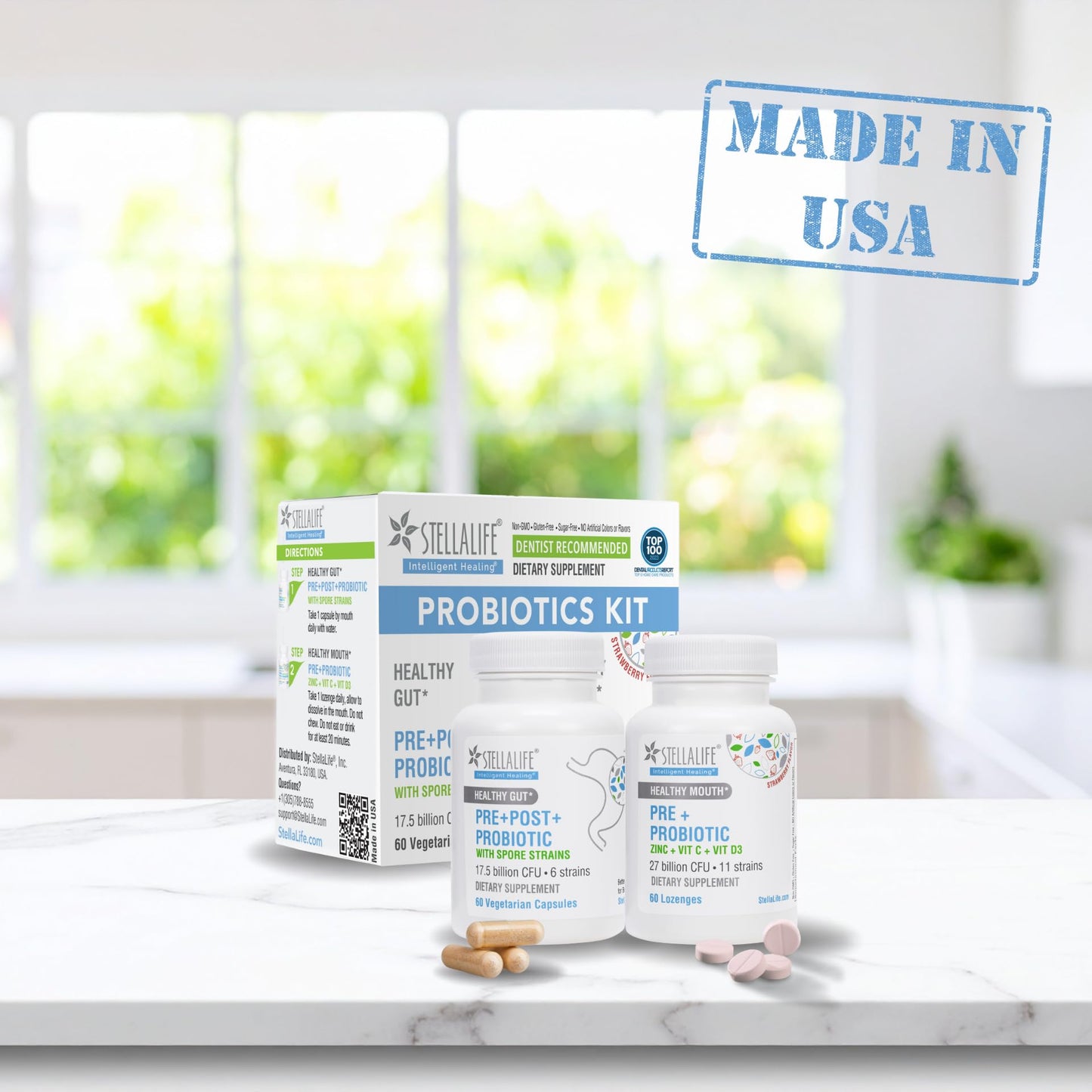 StellaLife Probiotics Oral & Gut Prebiotics Post Probiotics Kit Capsule & Lozenges 120