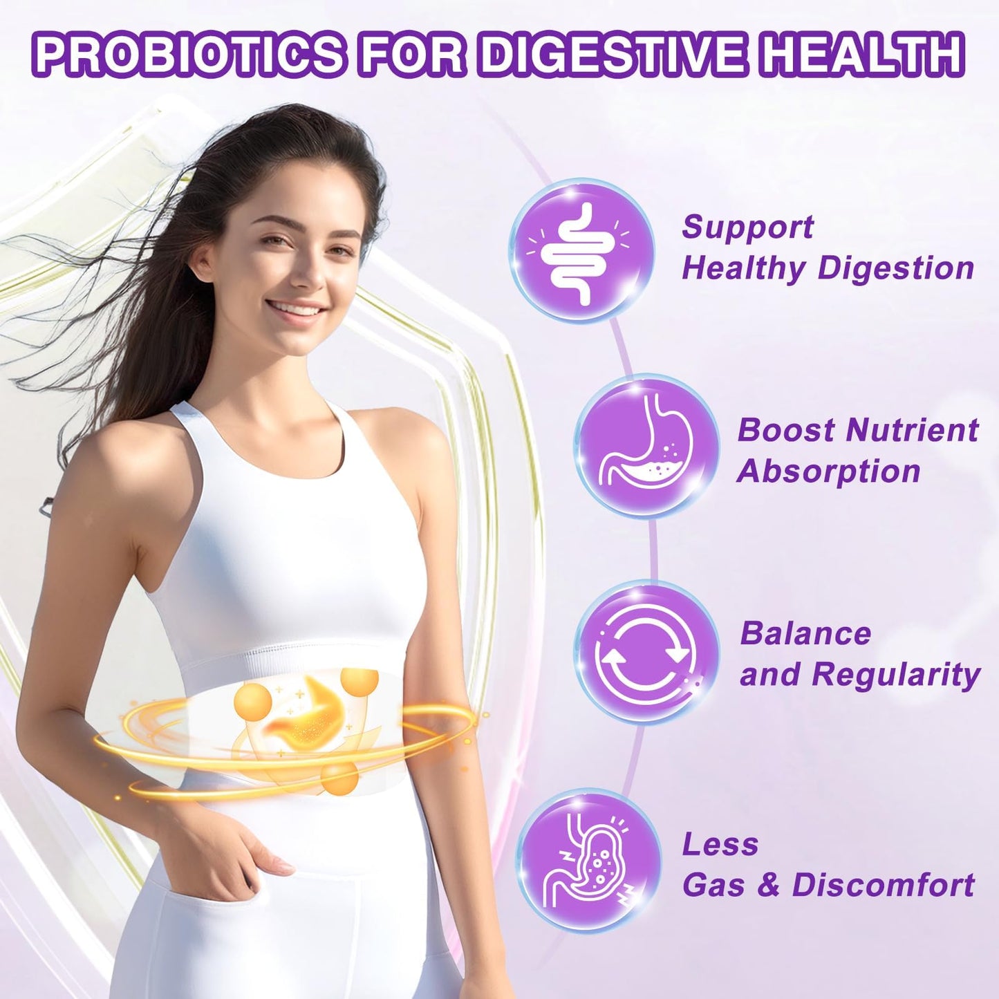 ZEBORA Probiotics for Women Digestive Health with Enzymes & Prebiotics, Vaginal Probiotics with D-Mannose & Cranberry, 100 Billion CFUs Capsules 180 Count