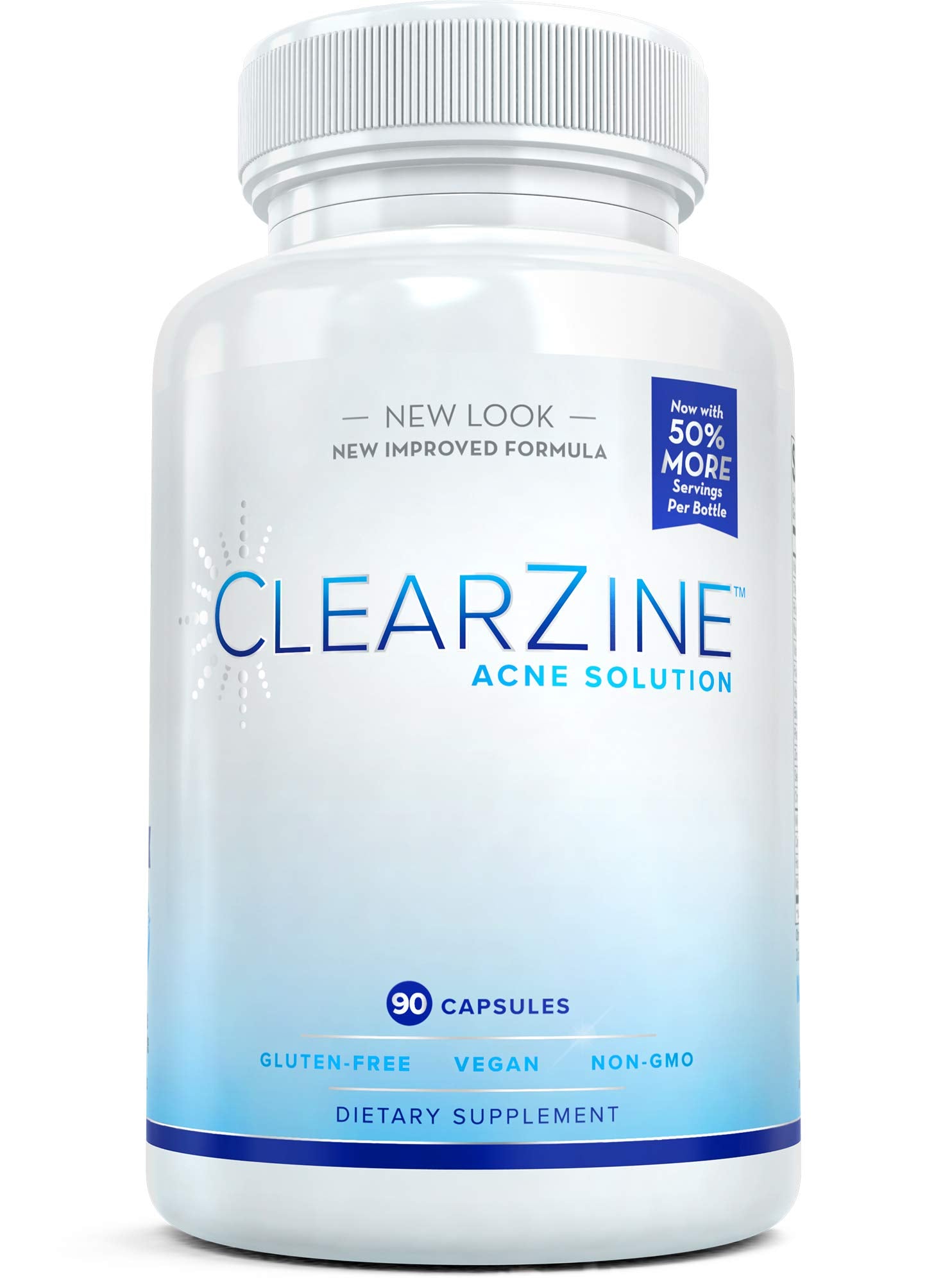 ClearZine Acne Pills for Teens, Adults with Hormonal & Cystic Acne 90 Capsules