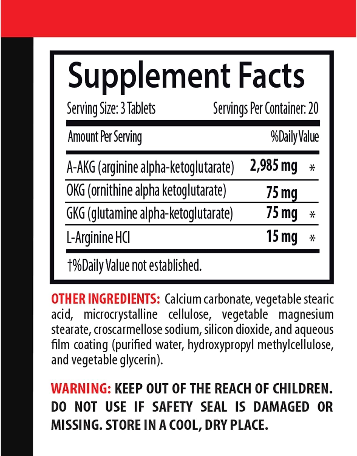 SKIN CARE SOLUTIONS Nitric Oxide Supplement 60 Tablets