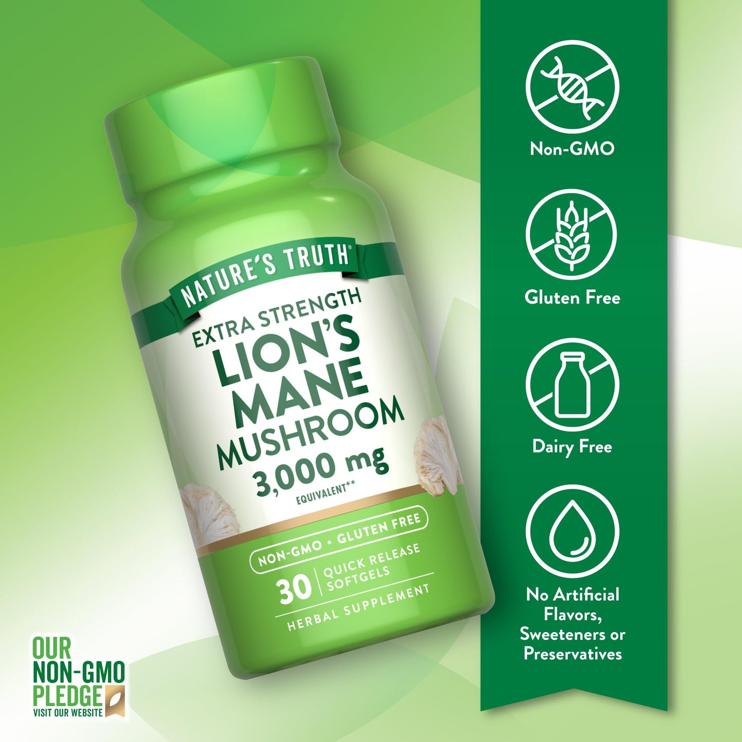 Nature's Truth Lions Mane Mushroom Softgels 30 Count