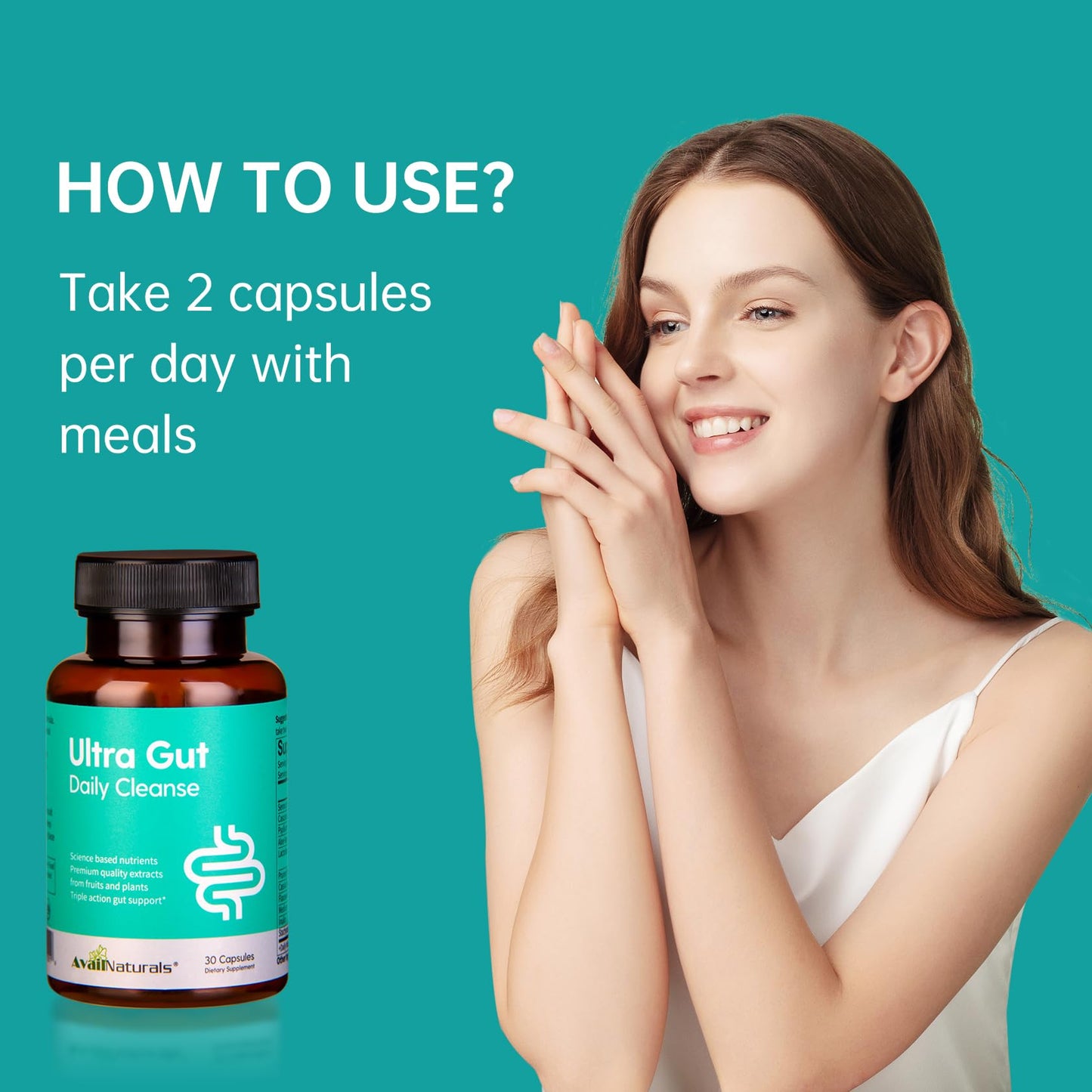 AvailNaturals Ultra Gut Daily Cleanse Capsules, 60 Count