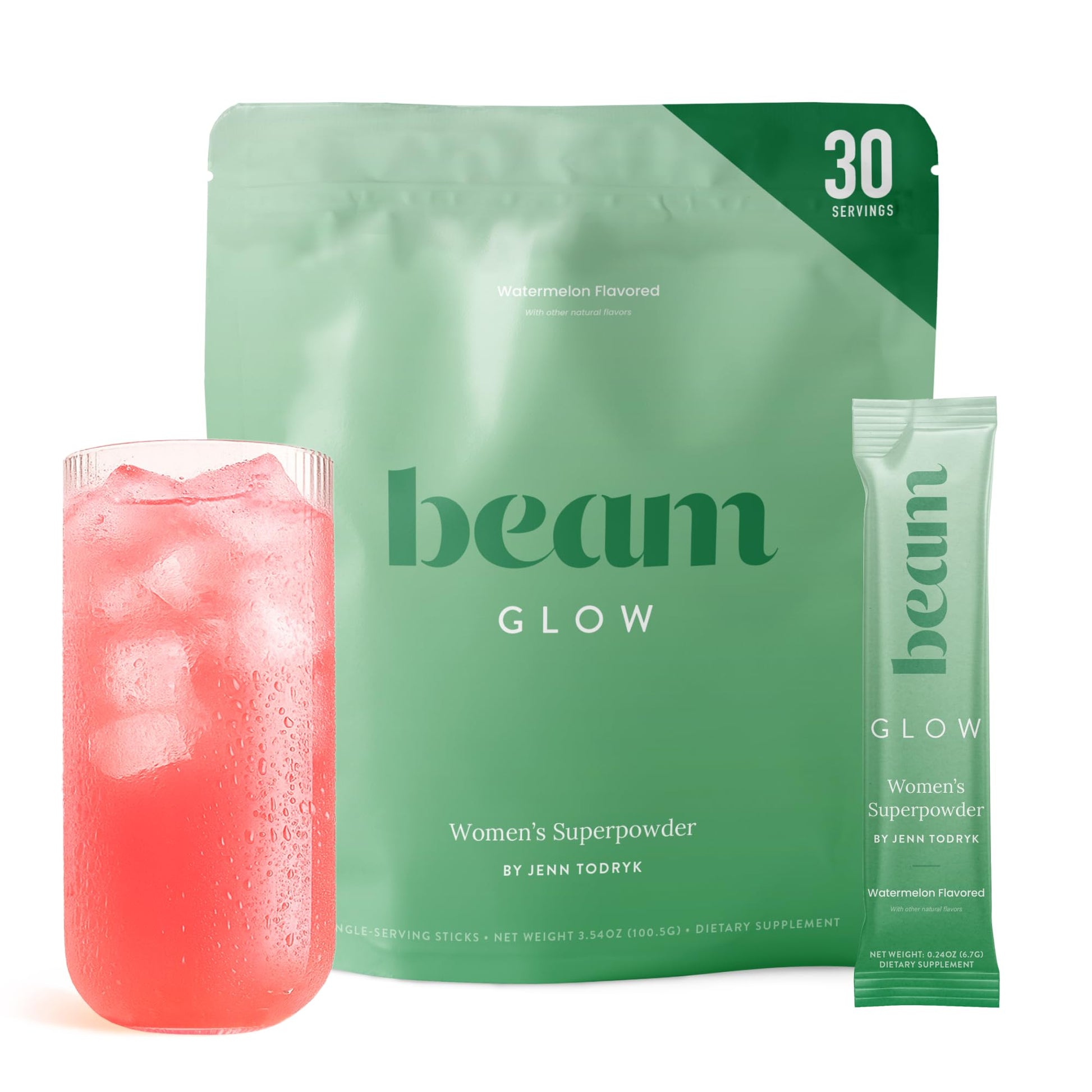 BEAM Glow Hormone Support & Cortisol Supplement for Women - Powder, 6.4