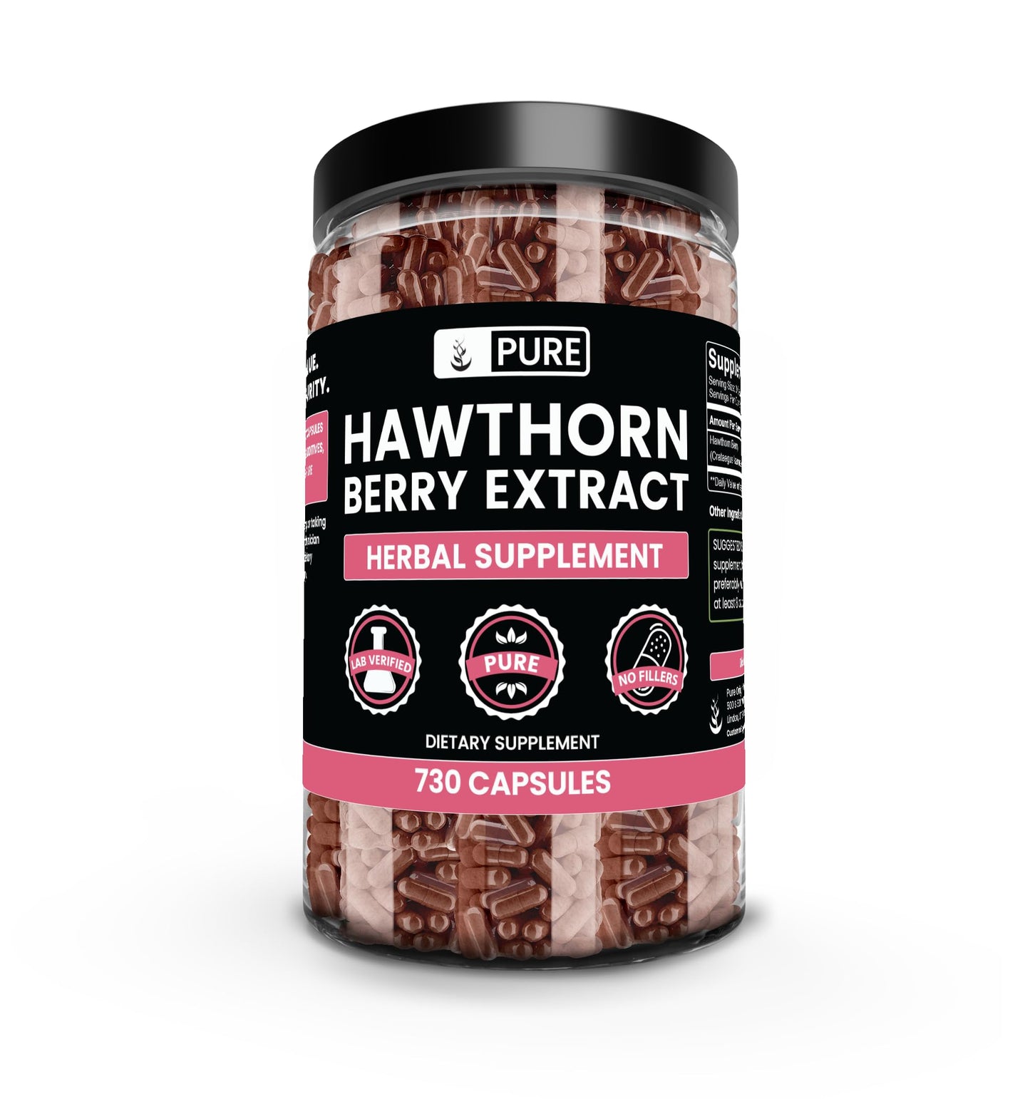 PURE ORIGINAL INGREDIENTS Hawthorn Berry Extract Capsules 730
