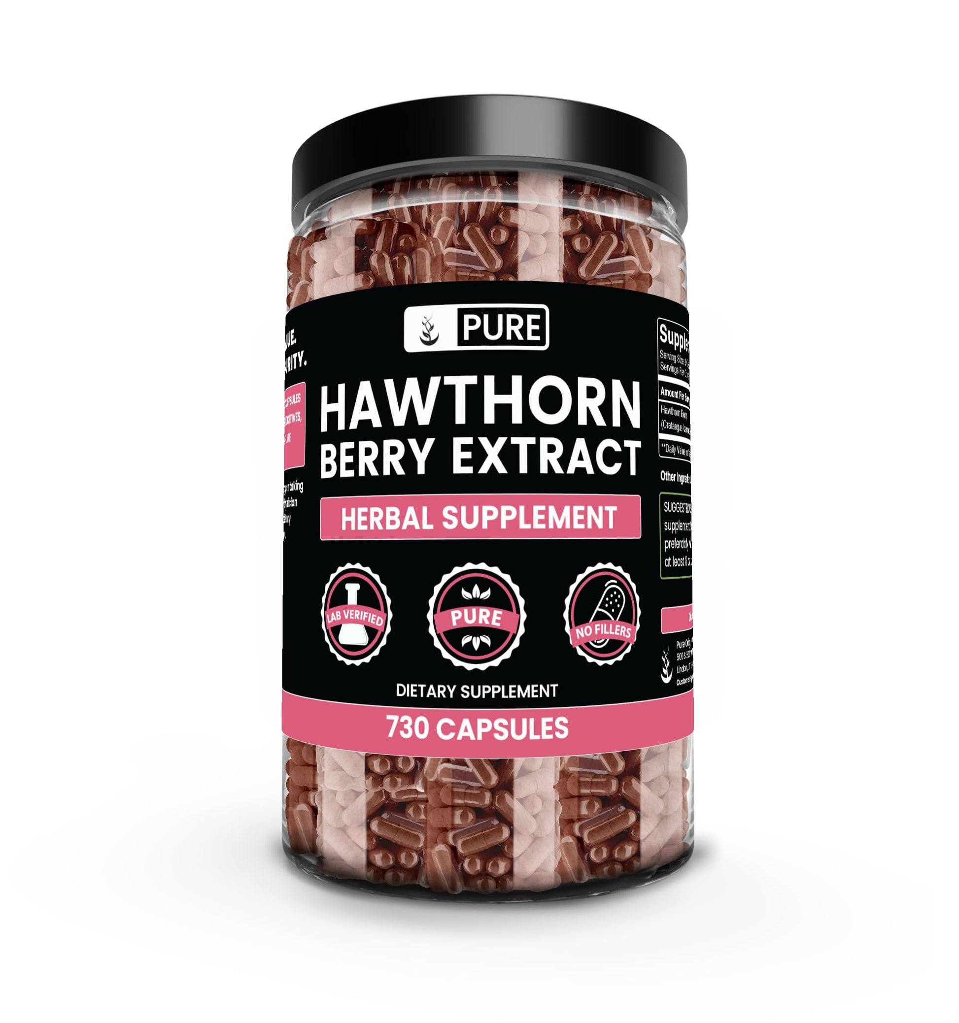 PURE ORIGINAL INGREDIENTS Hawthorn Berry Extract Capsules 730