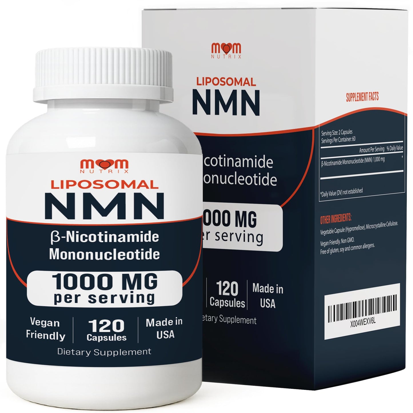 MOM NUTRIX NMN 1000 mg Nicotinamide Mononucleotide Capsule, 120 Count
