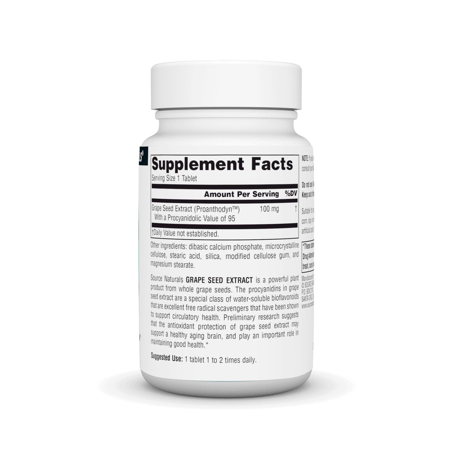 Source Naturals Grape Seed Extract Proanthodyn 100 mg Tablet, 120 Tablets