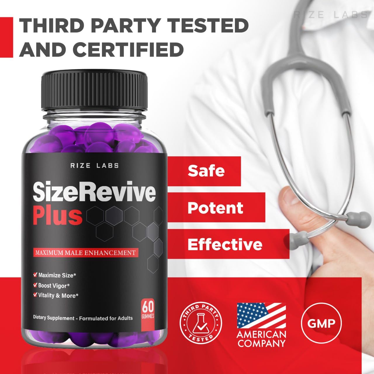 Rize Labs Revive Plus Gummies for Men, 60 Count