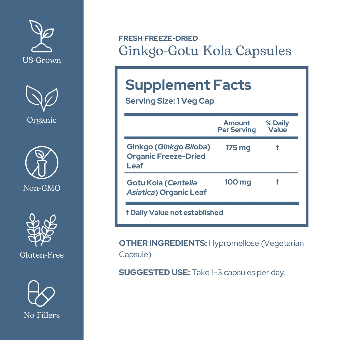 Eclectic Institute Ginkgo Gotu Kola Capsules 90 Count
