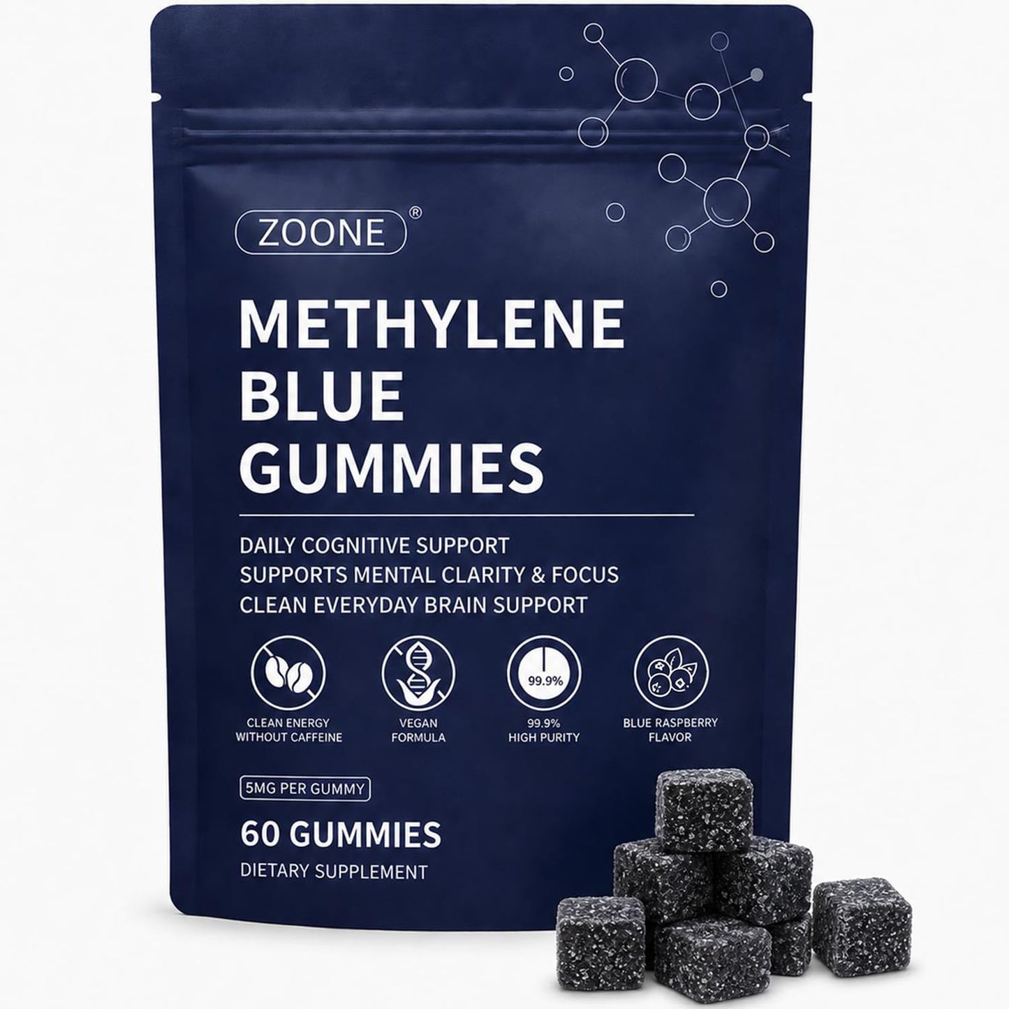 Zoone Methylene Blue Gummies 5mg, 60 Count