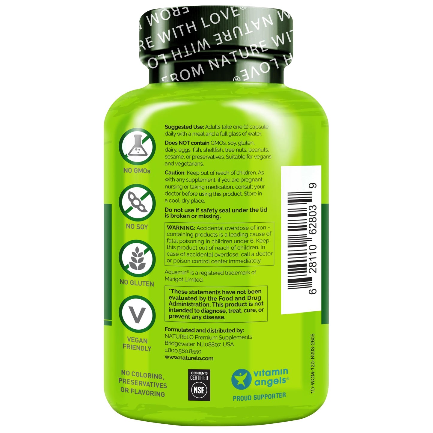 NATURELO One Daily Multivitamin for Women with Vitamin B12 - Capsules, 120 Count