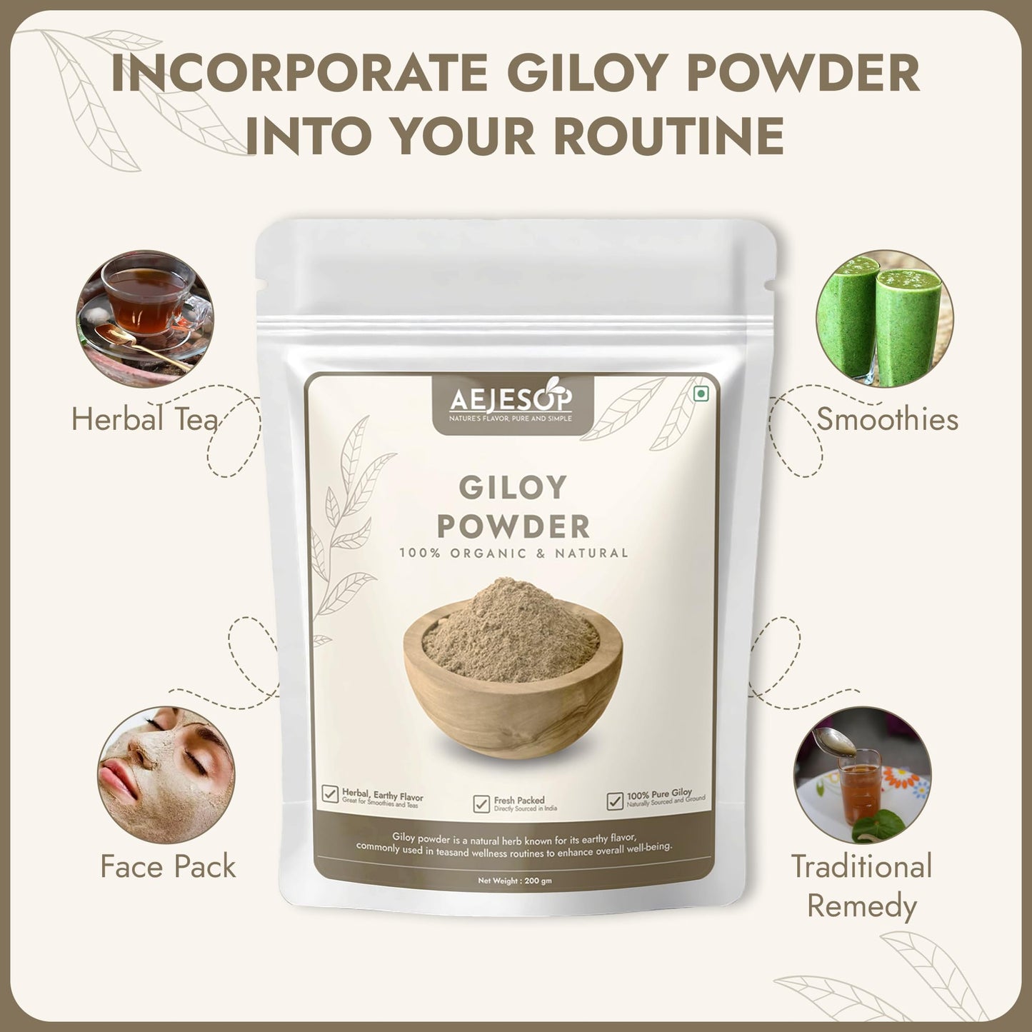 AEJESOP Giloy Powder (Guduchi Stem Powder) 7 oz