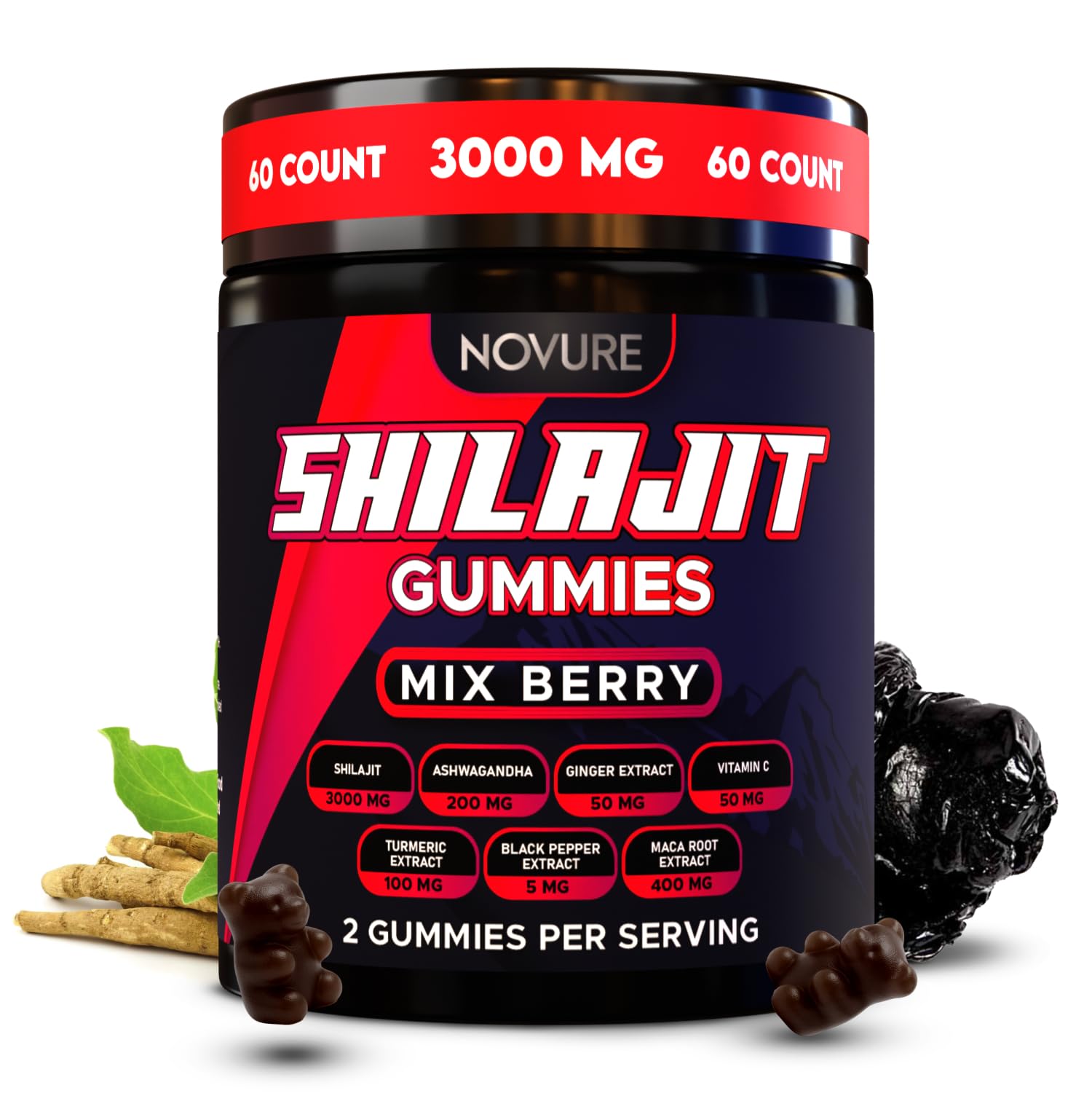 Novure Himalayan Shilajit Gummies 60 Count