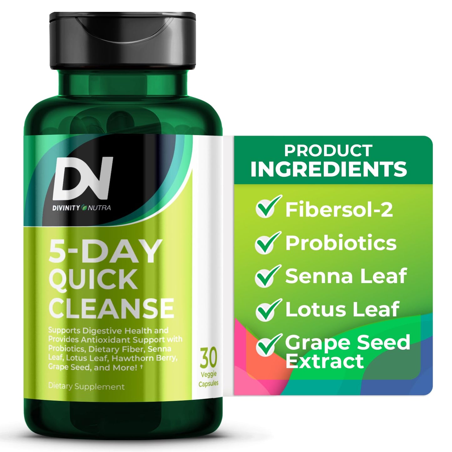 Divinity Nutra 5 Day Colon Cleanse Capsules 30 Count