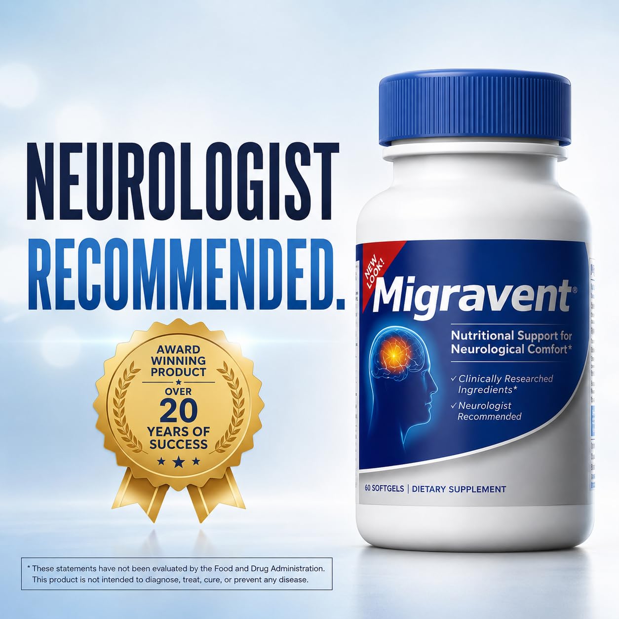 Vita Sciences Migravent Advanced Nutritional Formula with Magnesium, CoQ10, Vitamin B2, and Butterbur for Brain and Circulatory Wellness Softgels 60