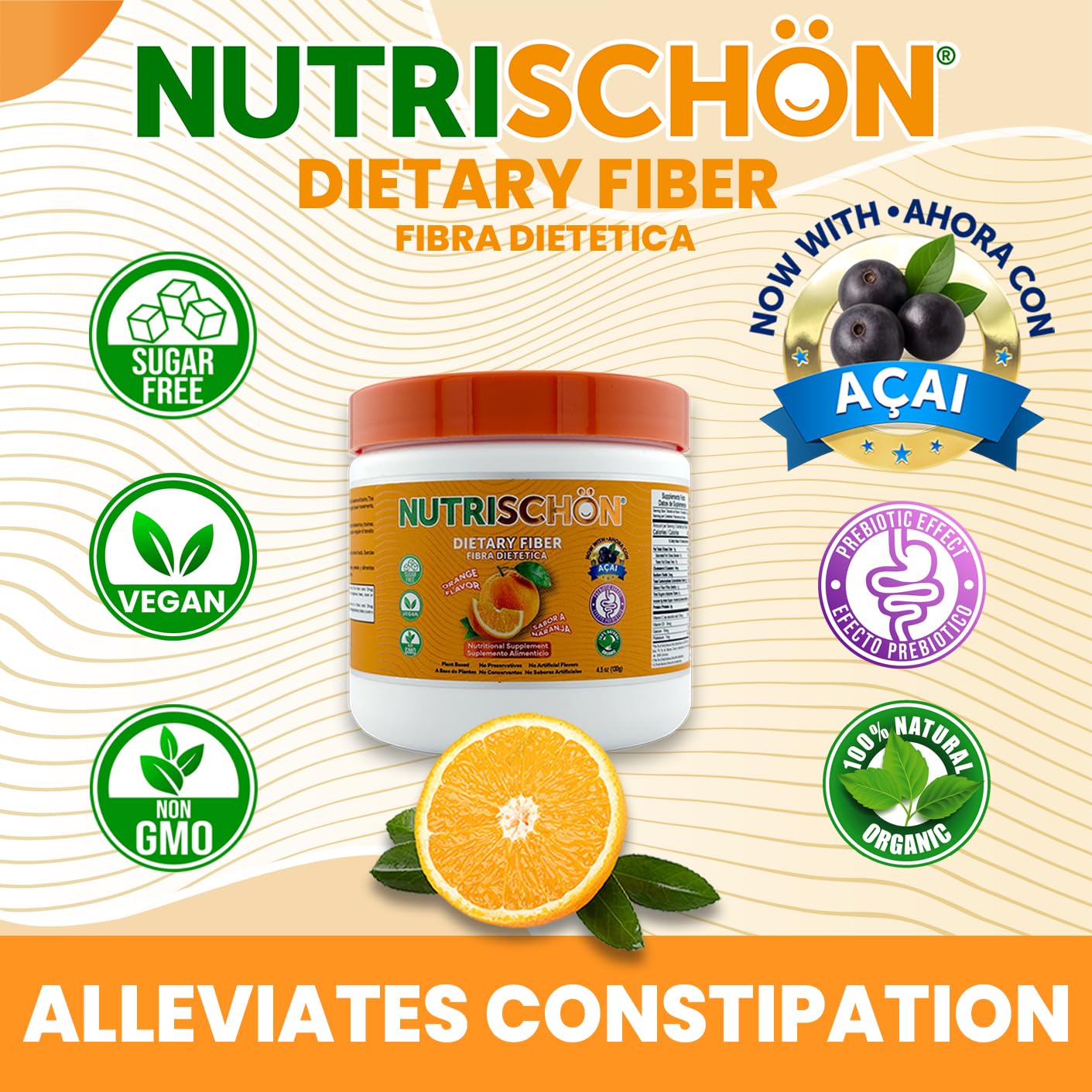 NUTRISCHÖN Dietary Fiber Supplement Powder 4.5 oz