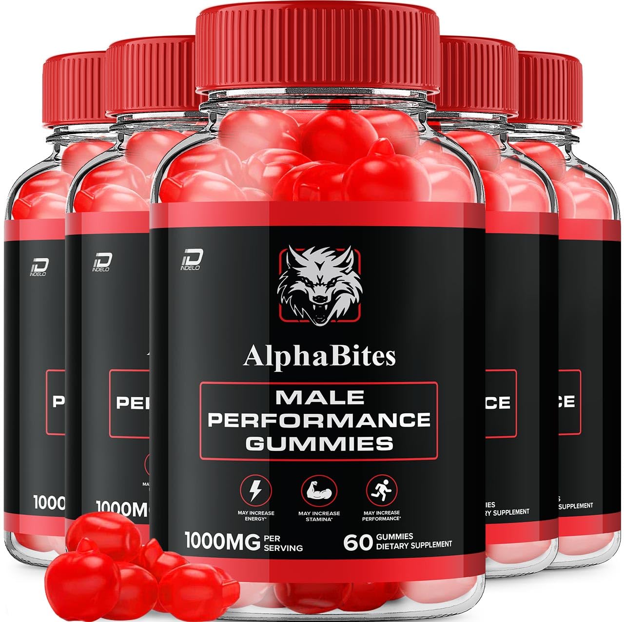 Indelo Alpha Bites for Men Gummies, 300 Gummies