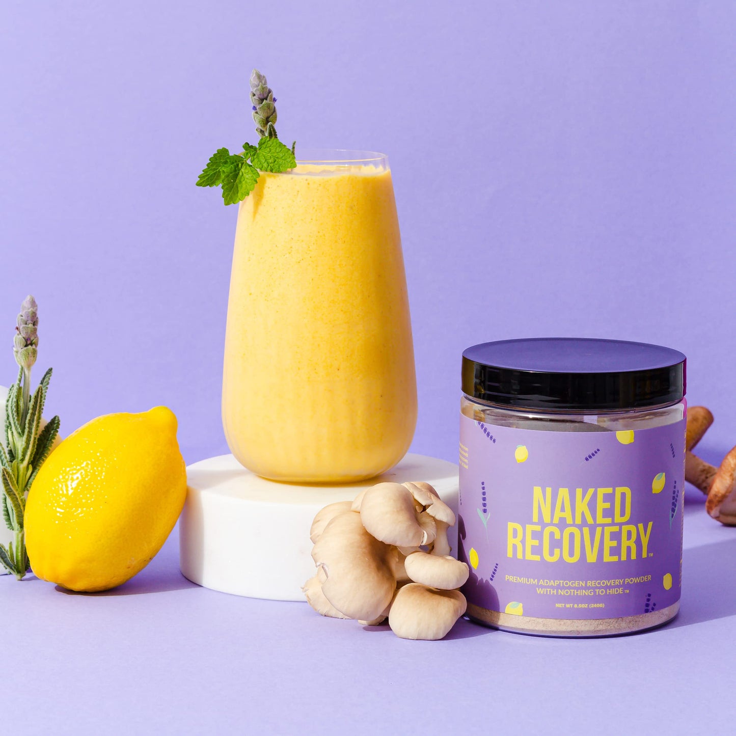 NAKED Recovery Mushroom Supplement Powder 8.5 oz