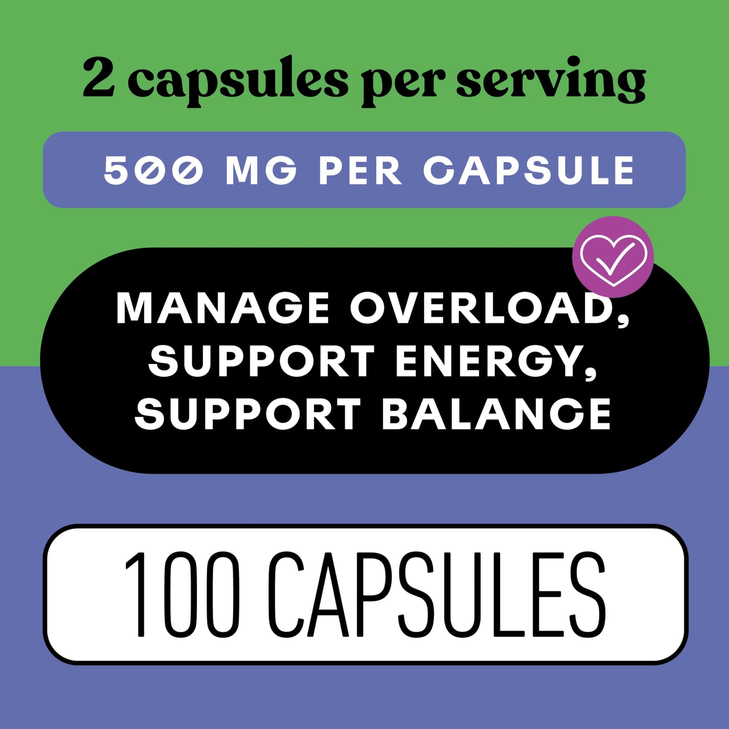 Complete Natural Products Organic Ashwagandha Capsules 500mg, 100 Capsules