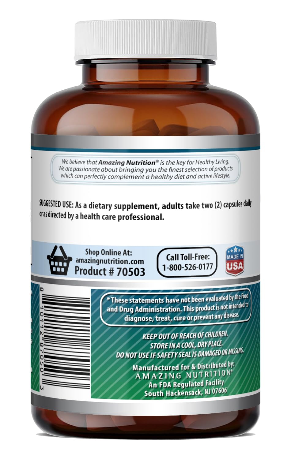 Amazing Nutrition N-Acetyl Cysteine (NAC) 1200 Mg Capsules, 100 Count